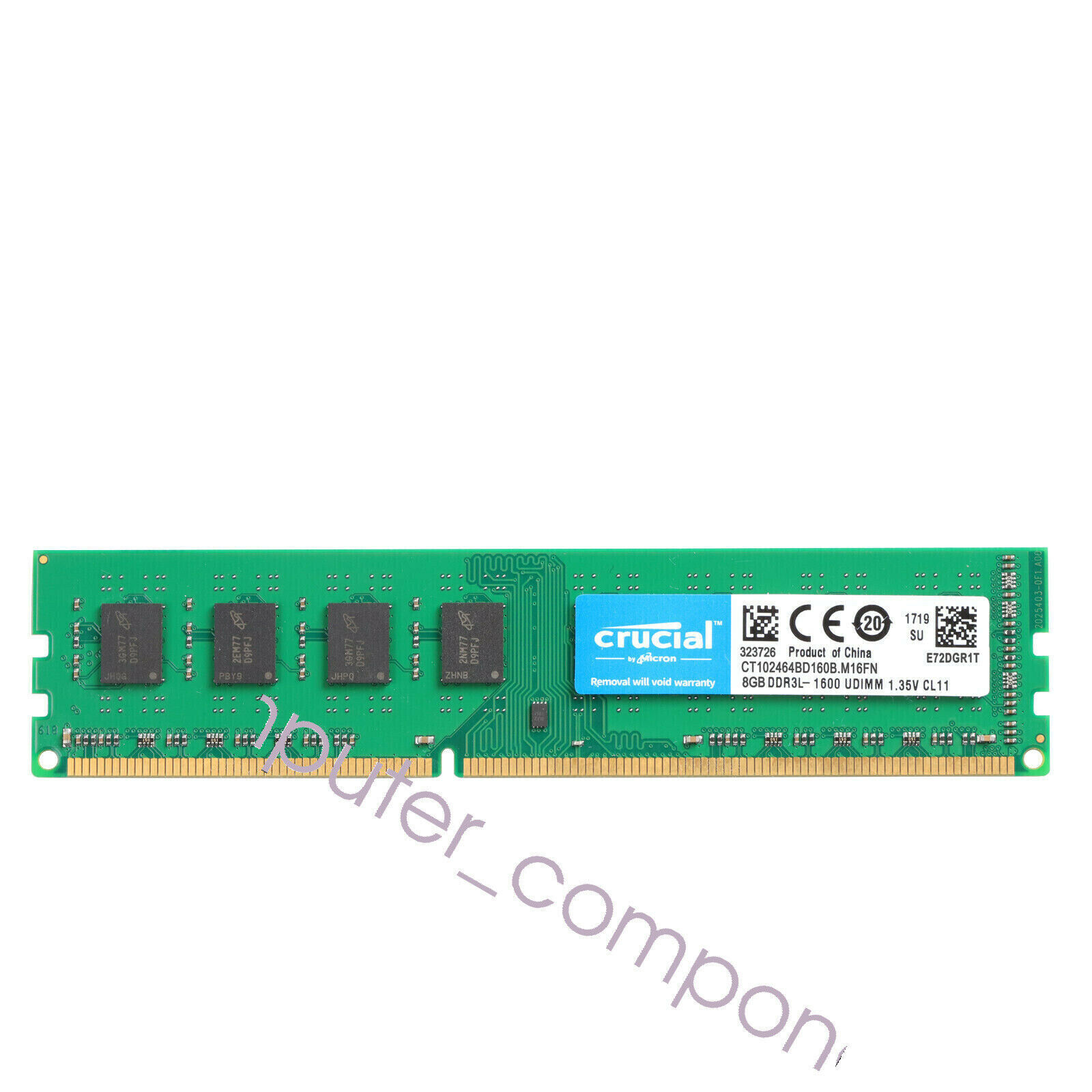 Crucial 8GB 1600MHz DDR3L UDIMM 240-Pin RAM Desktop CL11 1.35V 2Rx8 LOT Memory