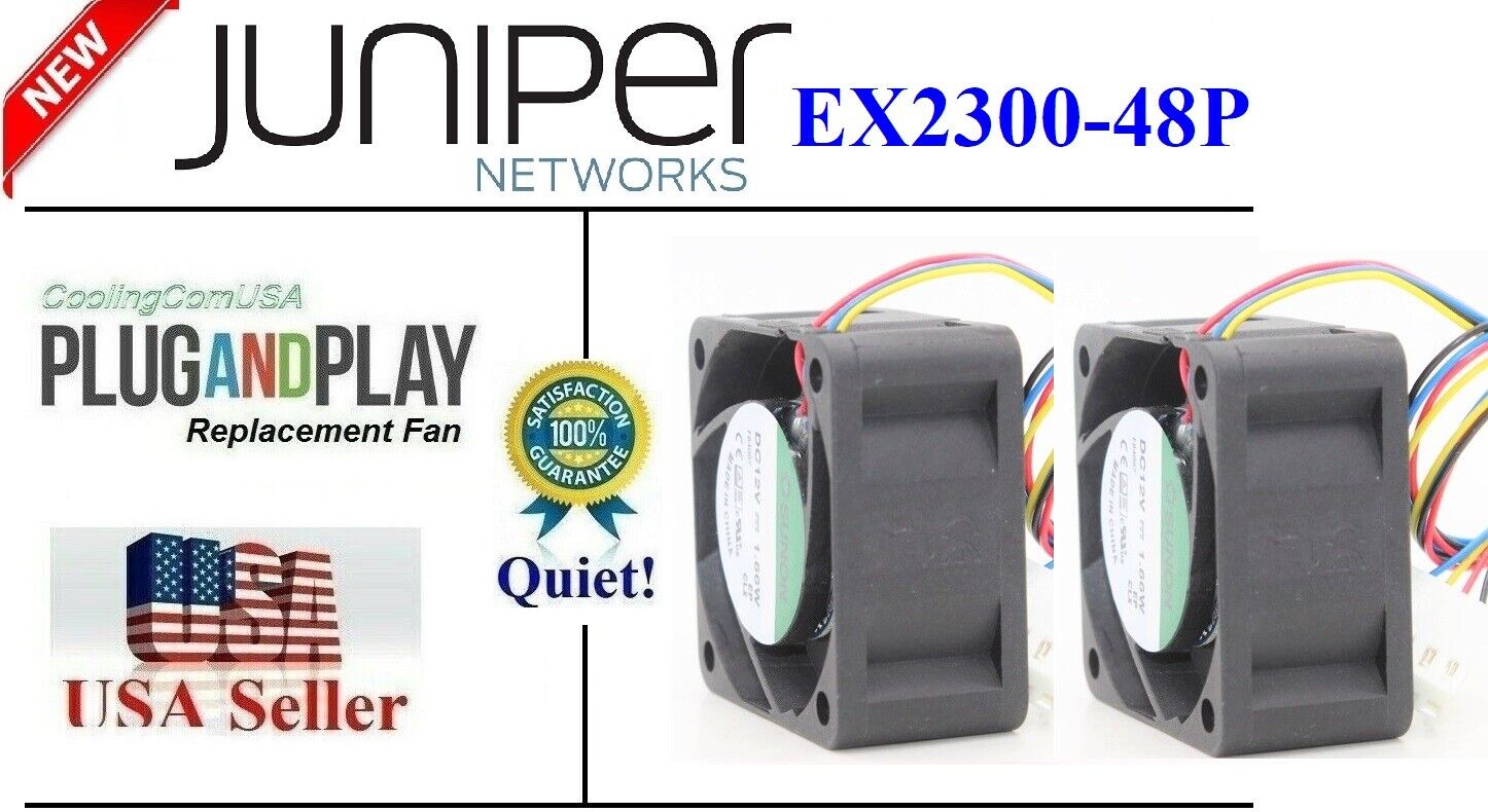 2x Quiet Replacement Fans for Juniper Networks EX2300-48P EX2300-24P Fans