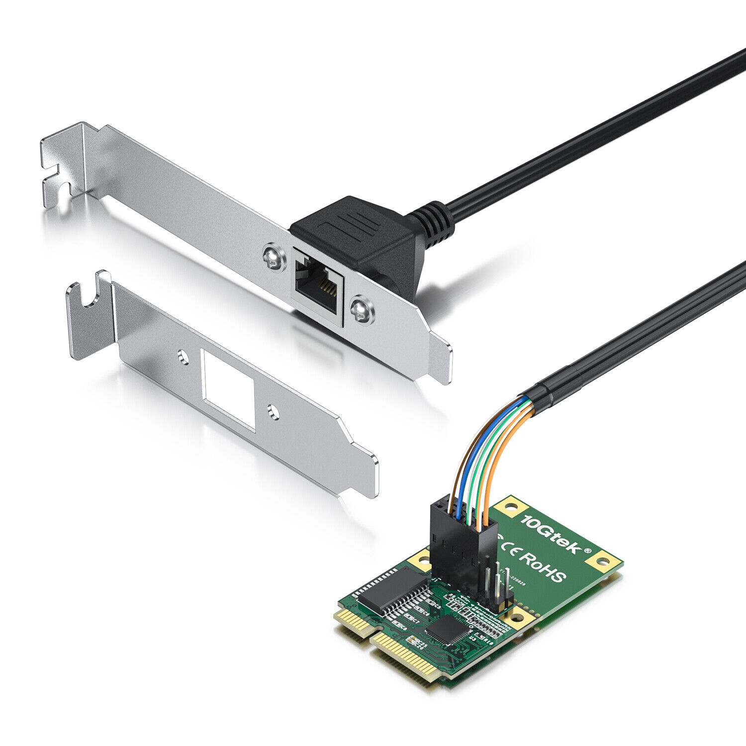 2.5G Gigabit Ethernet Network Card w/RTL8125BG Controller Mini PCIe to RJ45 30cm