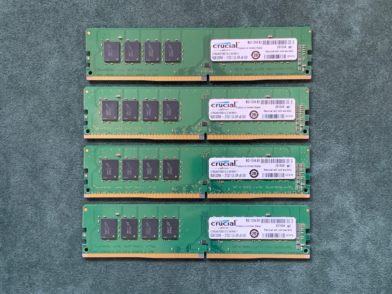 CRUCIAL 4x8GB DDR4 2133 32GB Ram MADE IN USA