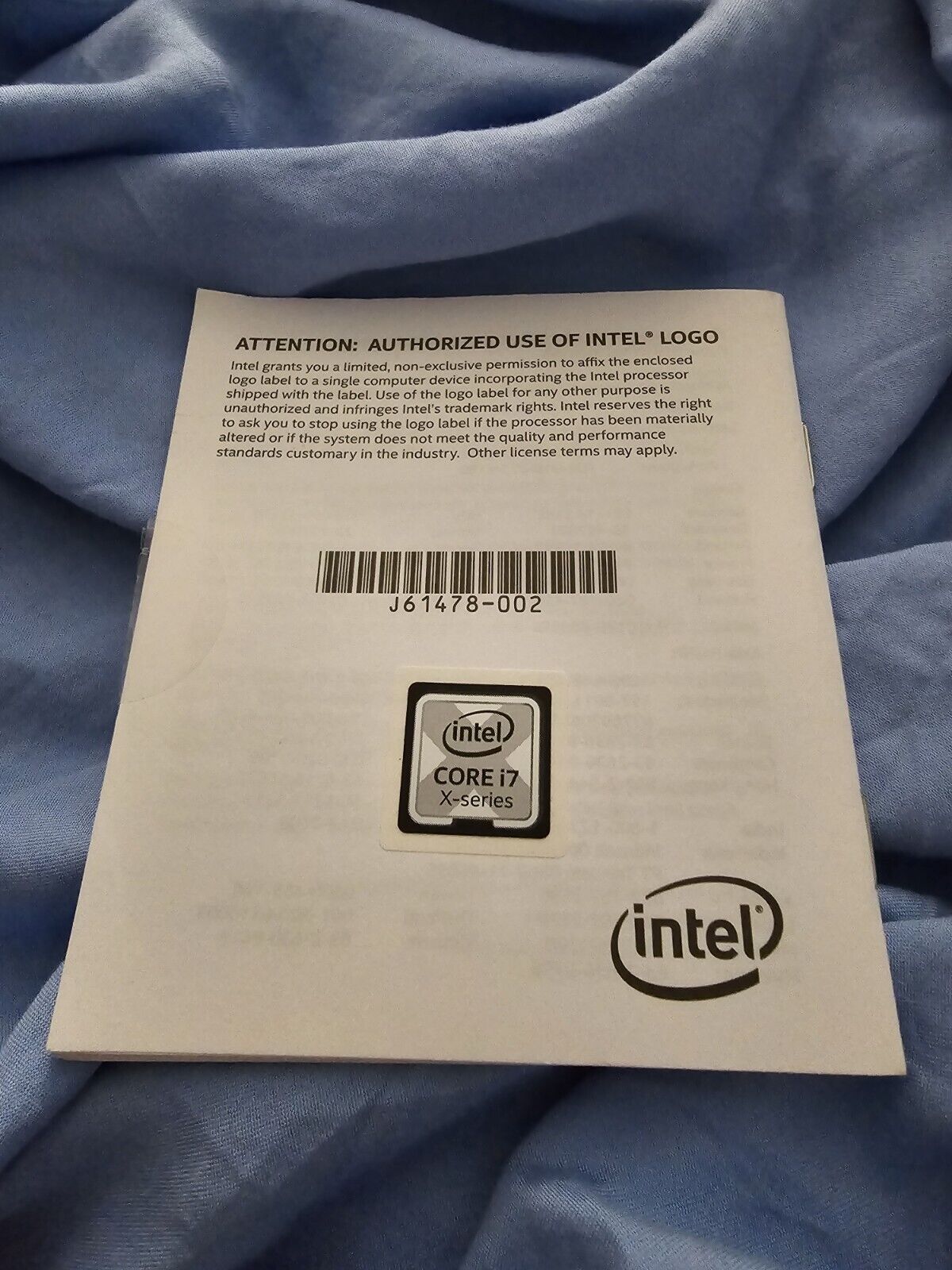 RARE Genuine Intel X SERIES Core i7 Badges Sticker. 1.8cm X 1.8cm