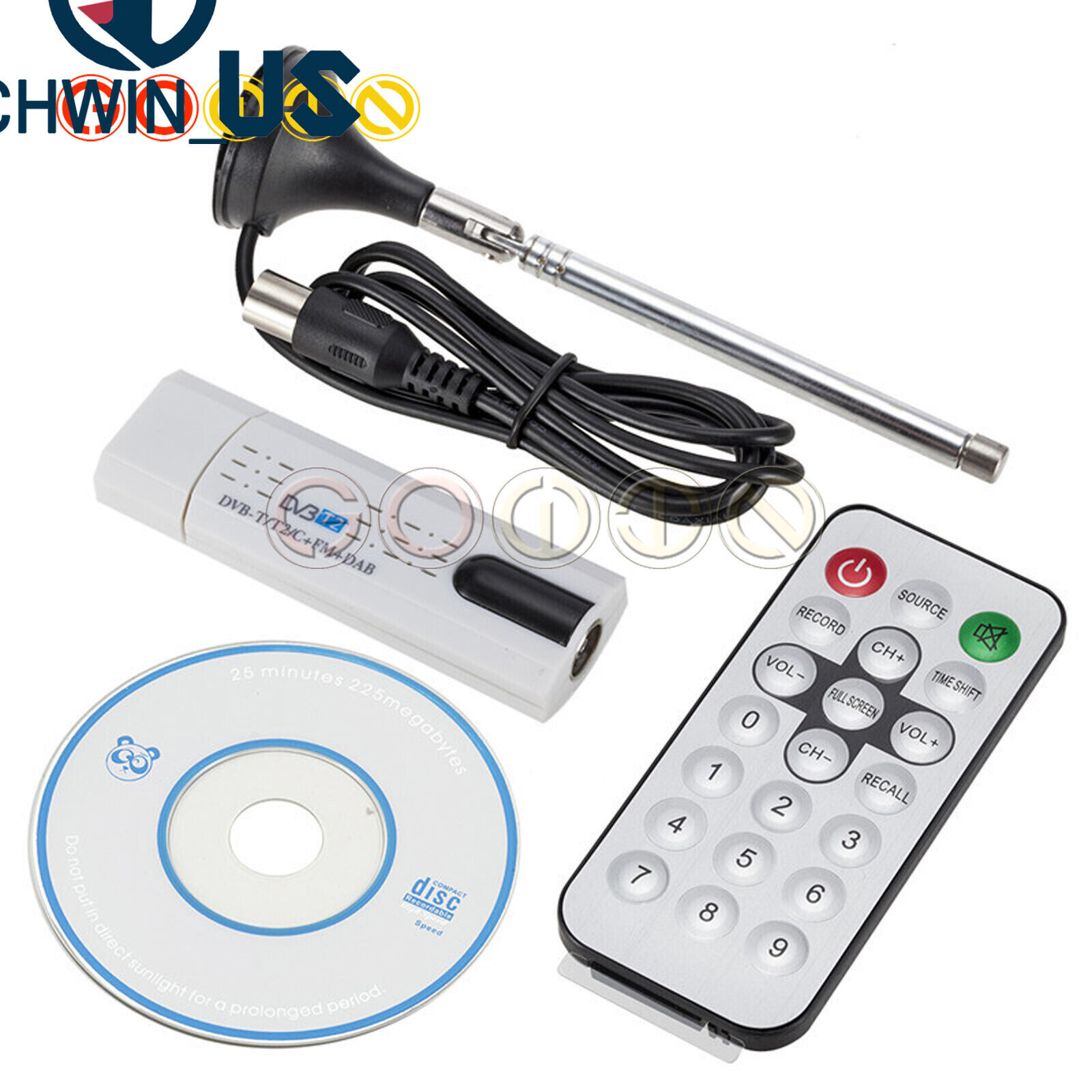 USB2.0 DVB - T2 FM DAB HDTV Stick TV Tuner Receiver (DVB-T/T2/DVB-C+FM+DAB+SDR)