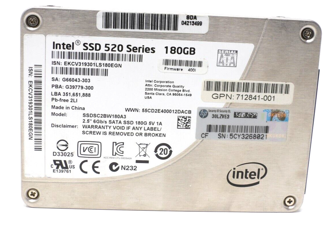 SSDSC2BW180A3 Intel SSD 520 Series 180 GB 2.5\