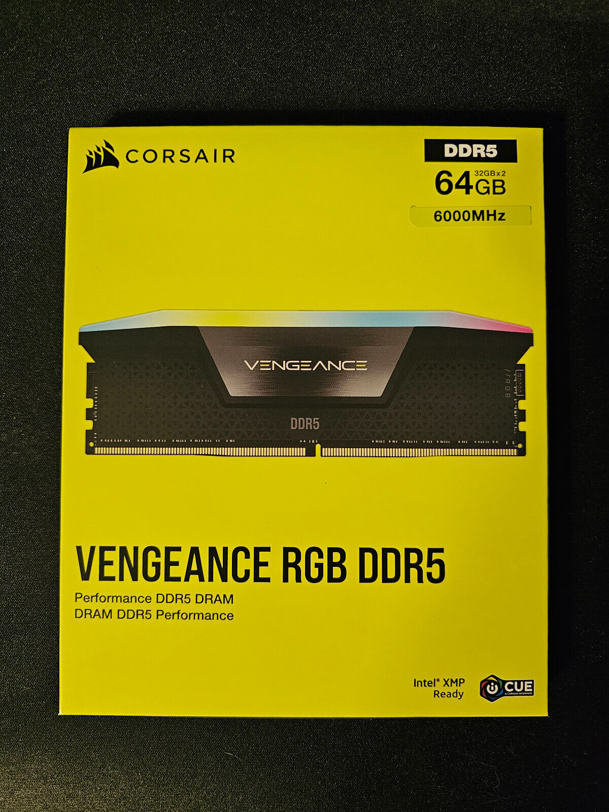 Corsair Vengeance RGB DDR5 64GB (2x32) 6000MHz CL30 RAM BLK - CMH64GX5M2B6000C30