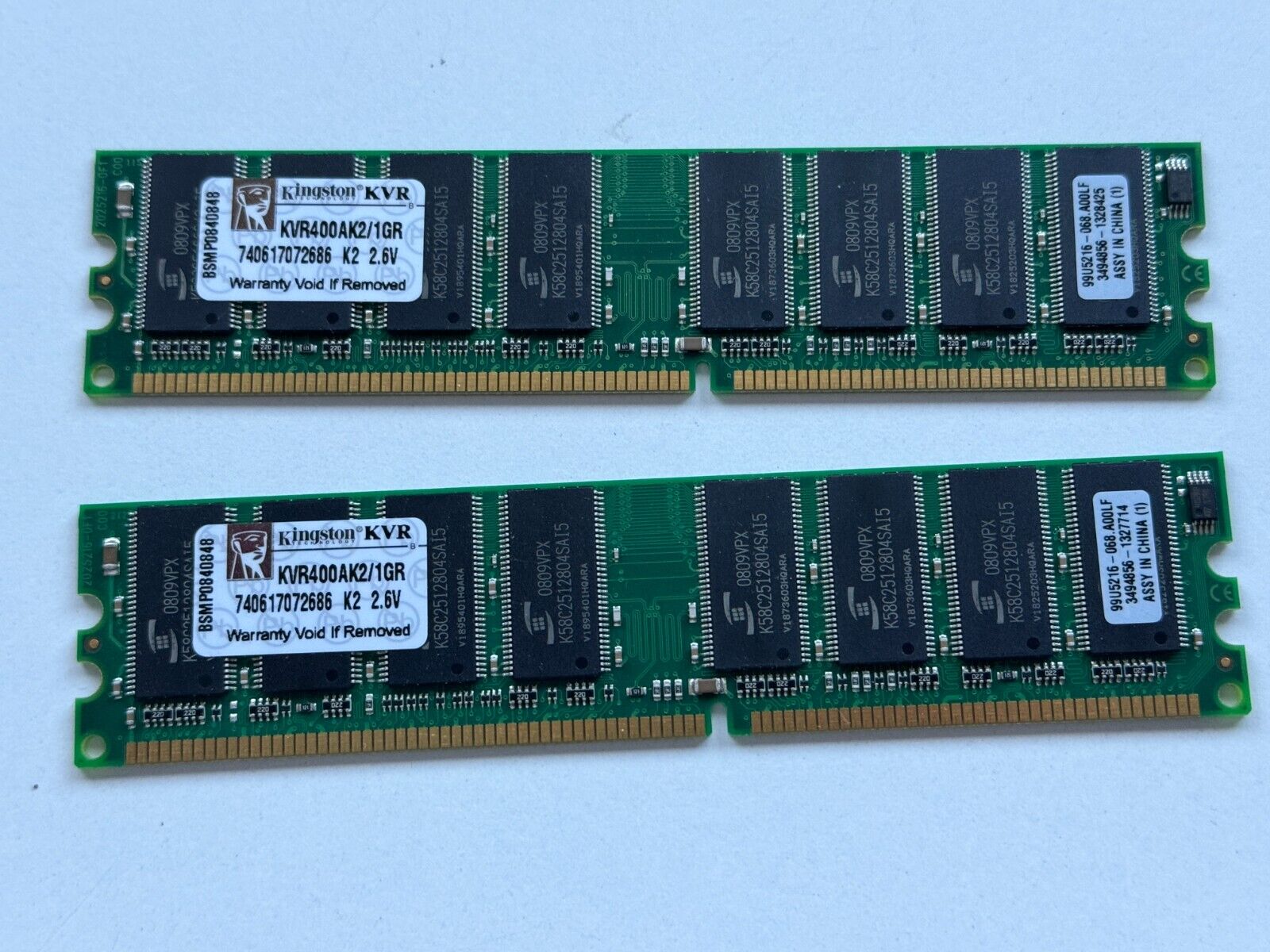 Kingston KVR400AK2/1GR DDR1 512MB Memory Ram Tested