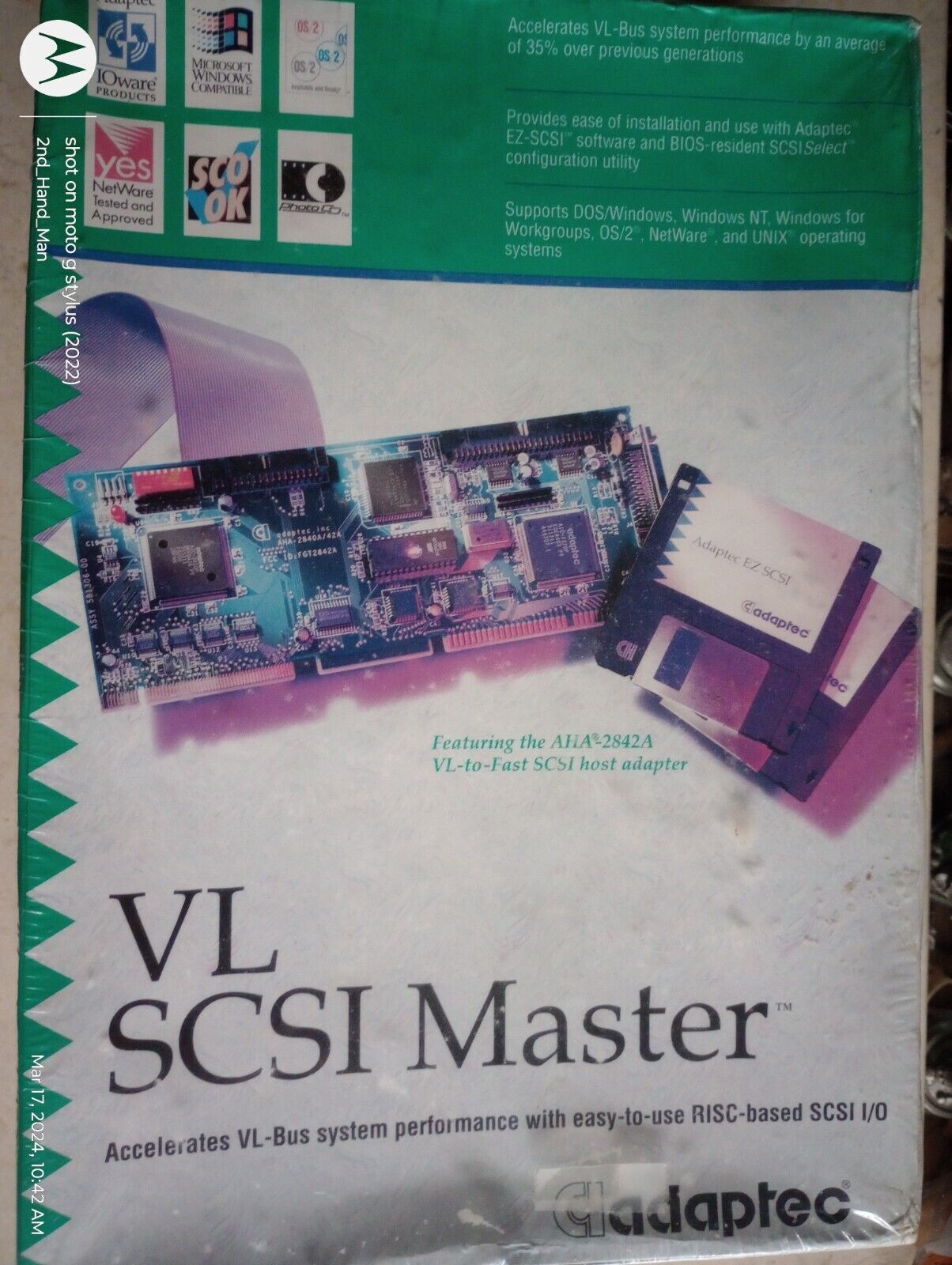 SEALED VINTAGE 1994 ADAPTEC AHA 2842A 2842 EZ SCSI VL MASTER BUS PCI CARD KIT
