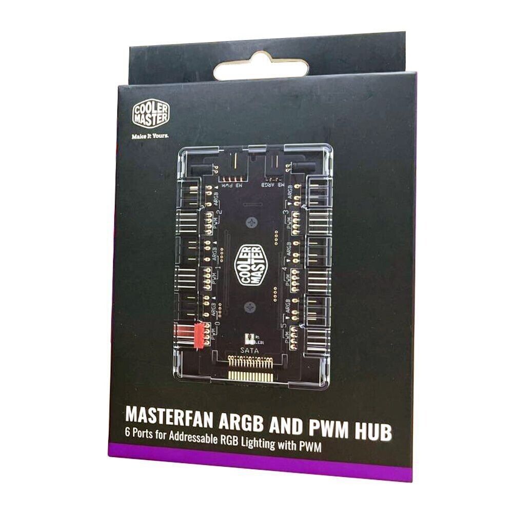 Cooler Master Masterfan ARGB and PWM Hub with 6 Ports Open Box
