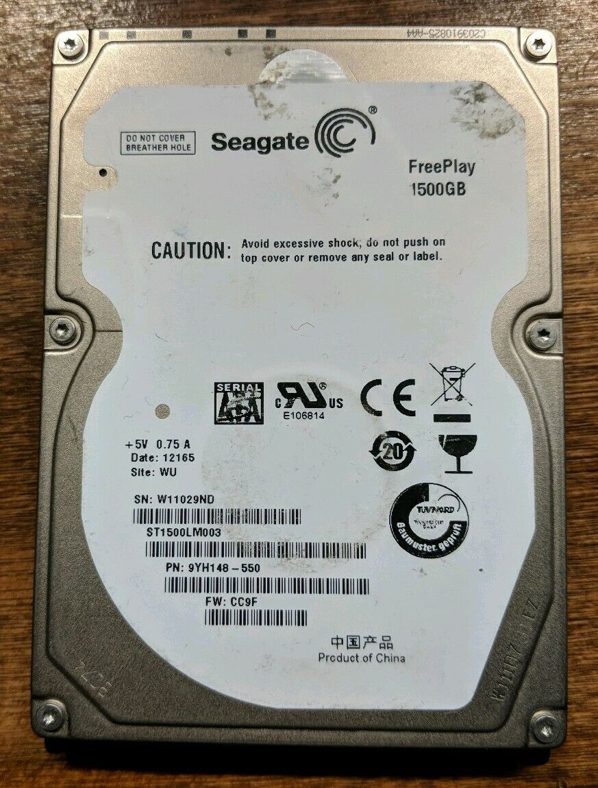 BROKEN AS IS Seagate FreePlay 1.5TB ST1500LM003 9YH148-550 CC9F PCB & Hard Drive