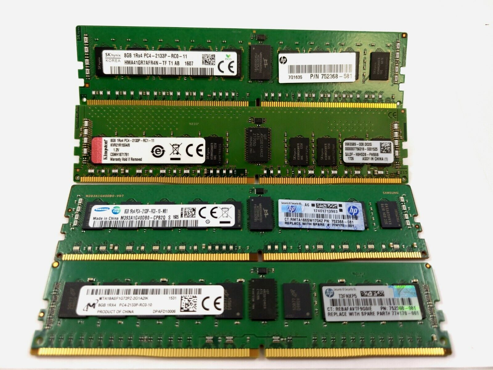 LOT 24 8GB 1Rx4 DDR4 PC4-2133 PC4-17000 ECC Registered SERVER DIMM MEMORY RAM