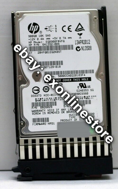 619291-B21 - 900GB 6G SAS 10K rpm SFF (2.5-inch) Dual Port Enterprise Hard Drive