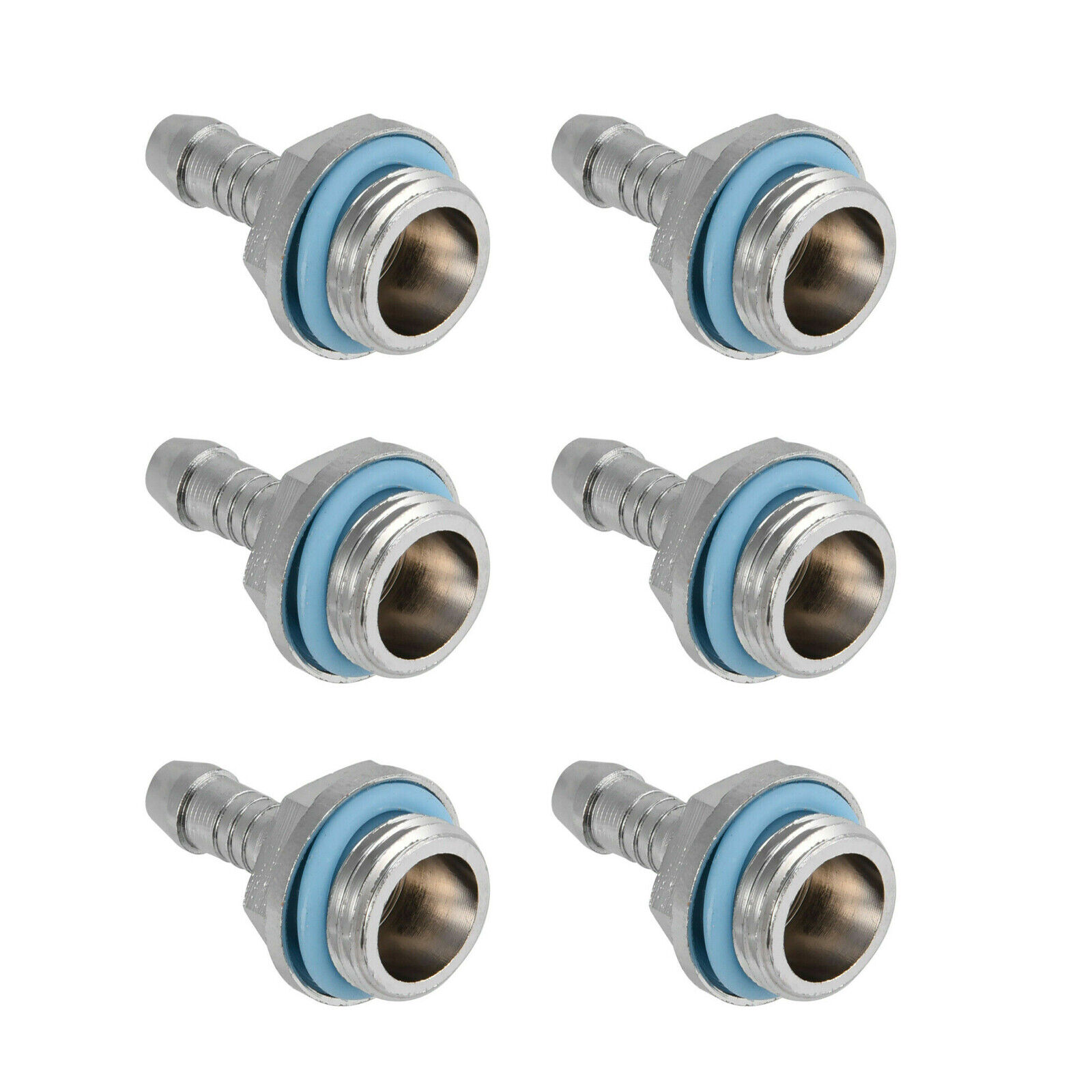 6 Pcs Barb Fittings Joint With Waterproof Sealing Ring For  PC Water Cooling