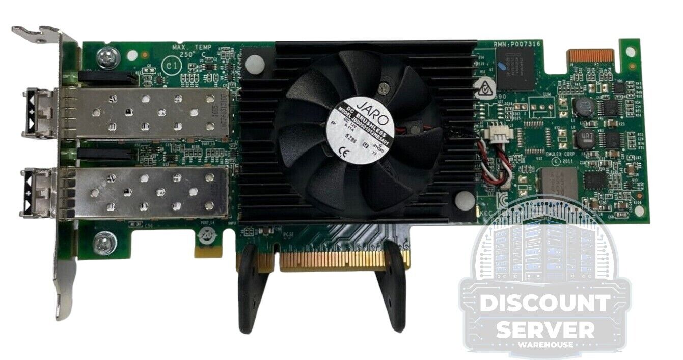 Dell (6VK2R) Emulex LPE16002 Dual Port 16GB PCIe Fiber Channel HBA w/ SPFs
