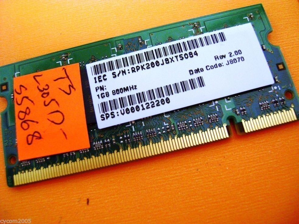 TOSHIBA SATELLITE L305D  L305D-S5868 MEMORY 1GB PC2-6400S V000122200