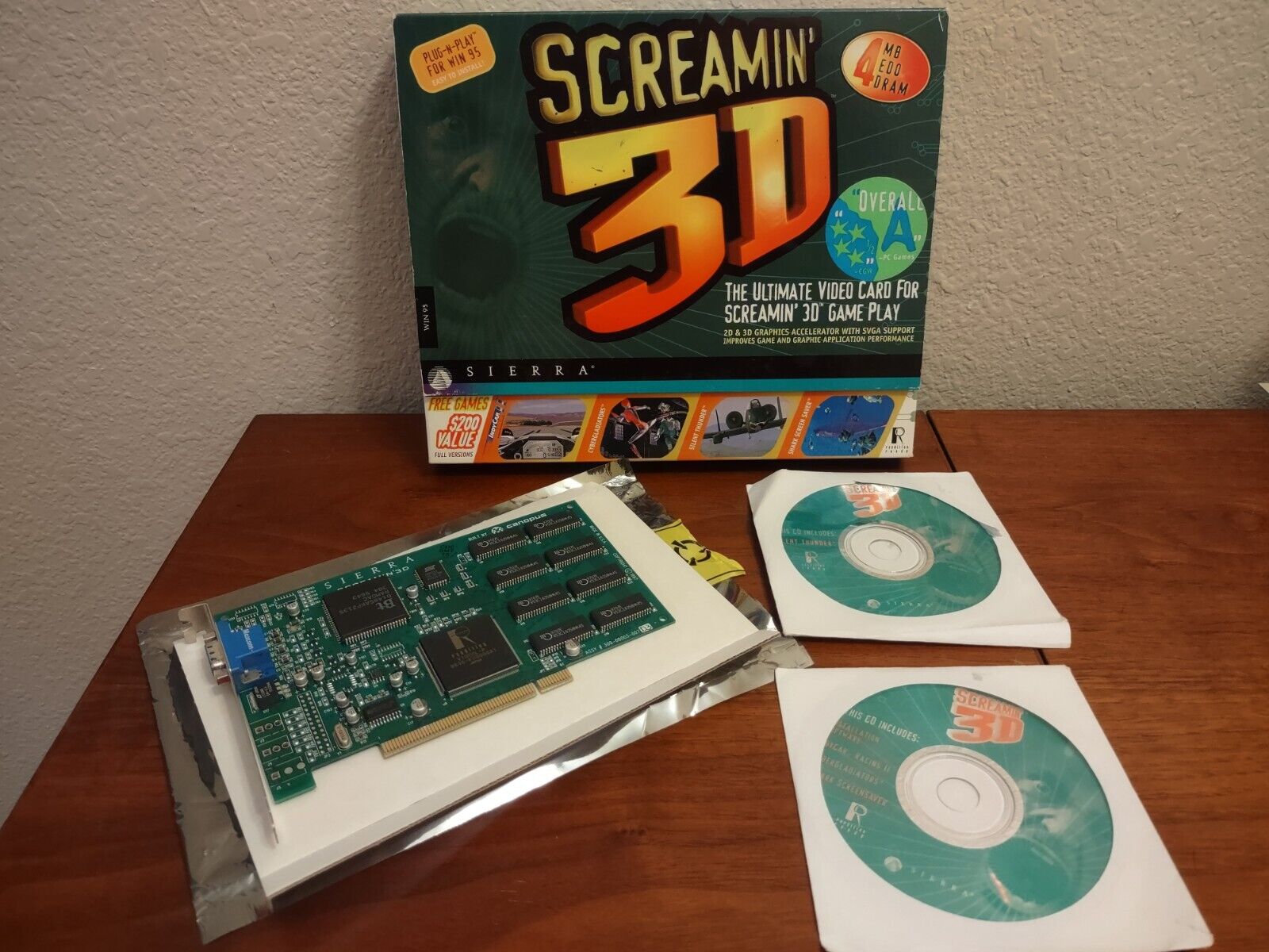 SIERRA SCREAMIN\' 3D Rendition Verite 1000 PCI Graphics Card - Tested - Works