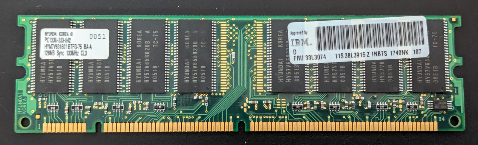 Hyundai Memory SDRAM PC133U-333-542 - 128MB - 133MHz