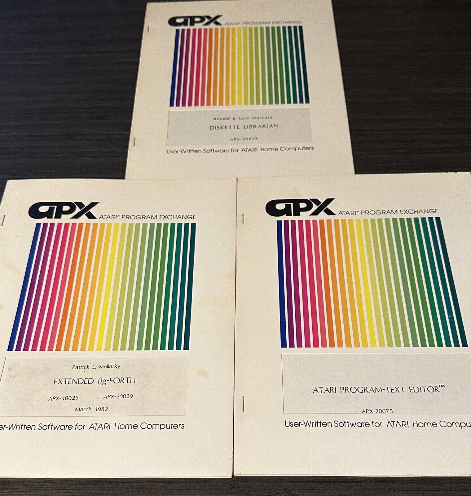 Atari APX manuals 400 800 Computer Extended fig-Forth programming Disk Librarian