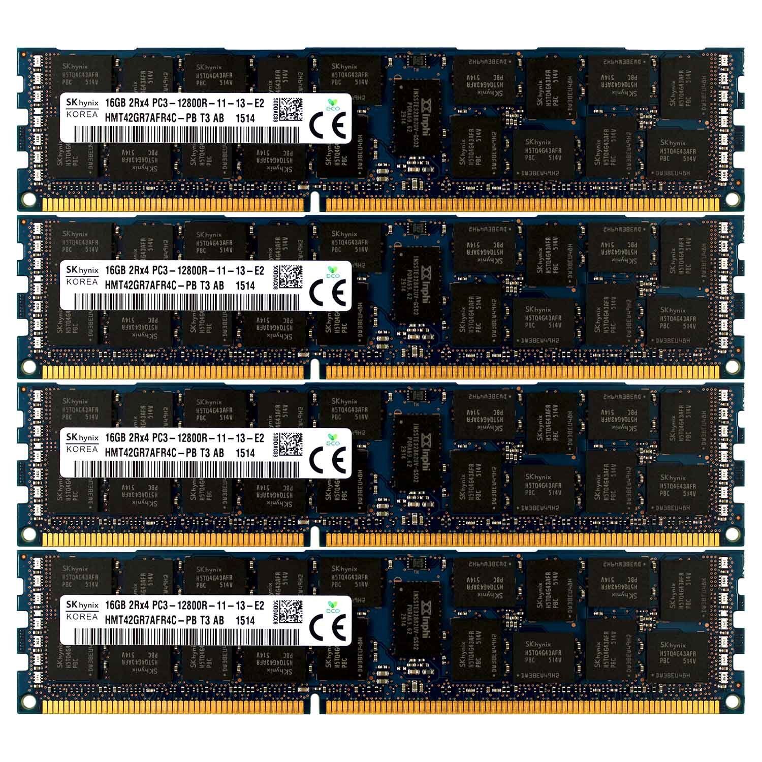 PC3-12800 4x16GB HP Proliant DL585 DL980 ML370 SL165S SL165Z G7 Memory Ram