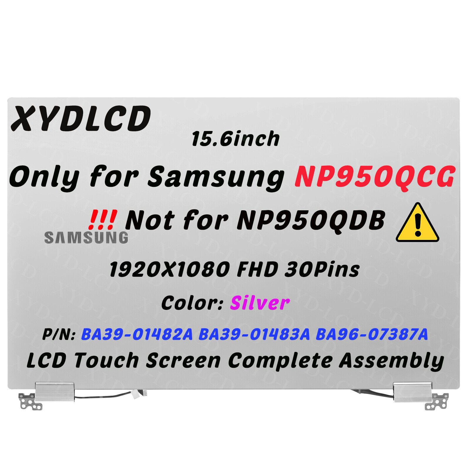 15.6in for Samsung NP950QCG-K03US Top LCD Touch Assembly Silver FHD BA39-01483A