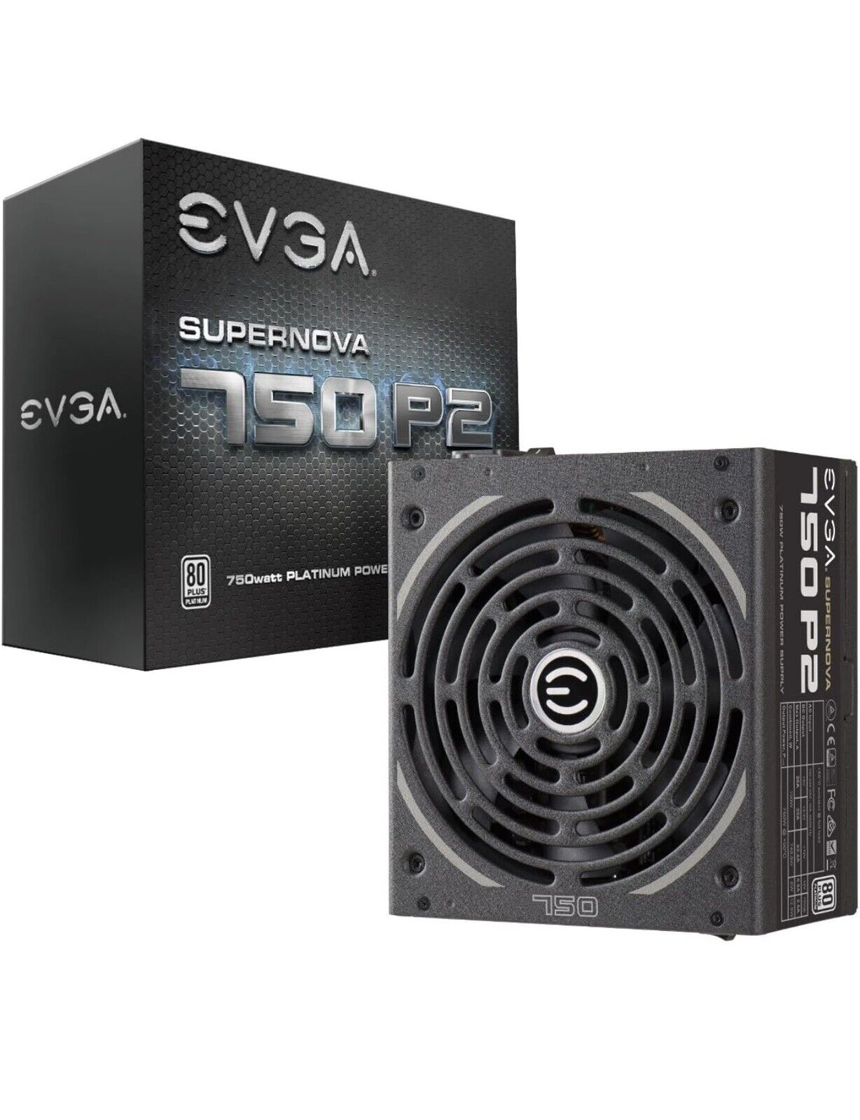 EVGA 750W SuperNOVA 750 P2, 80+ Platinum Fully Modular Power Supply PSU