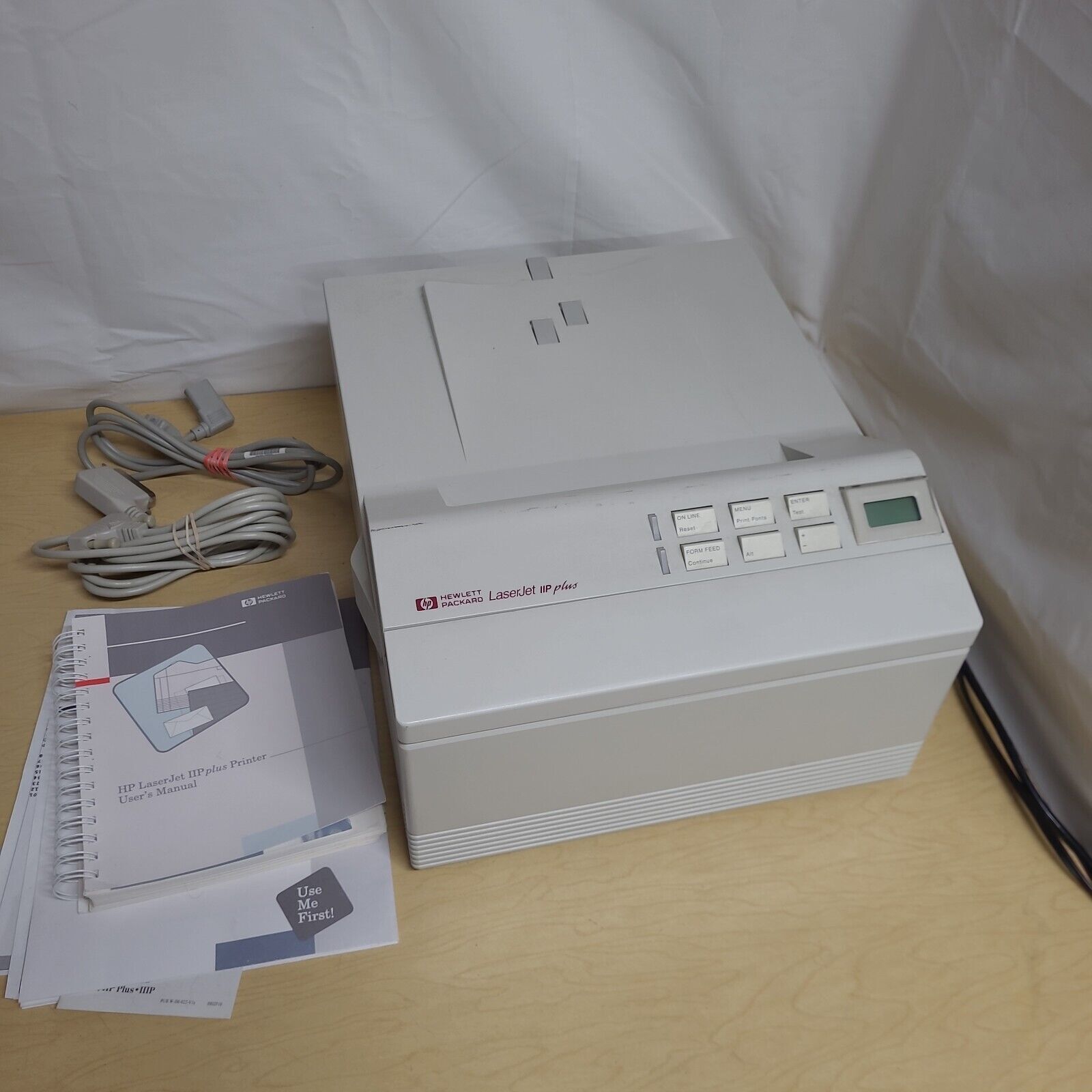 RARE 1991 Vintage HP LaserJet IIP Plus Printer Only 7.6k Pgs NO TONER C2007A