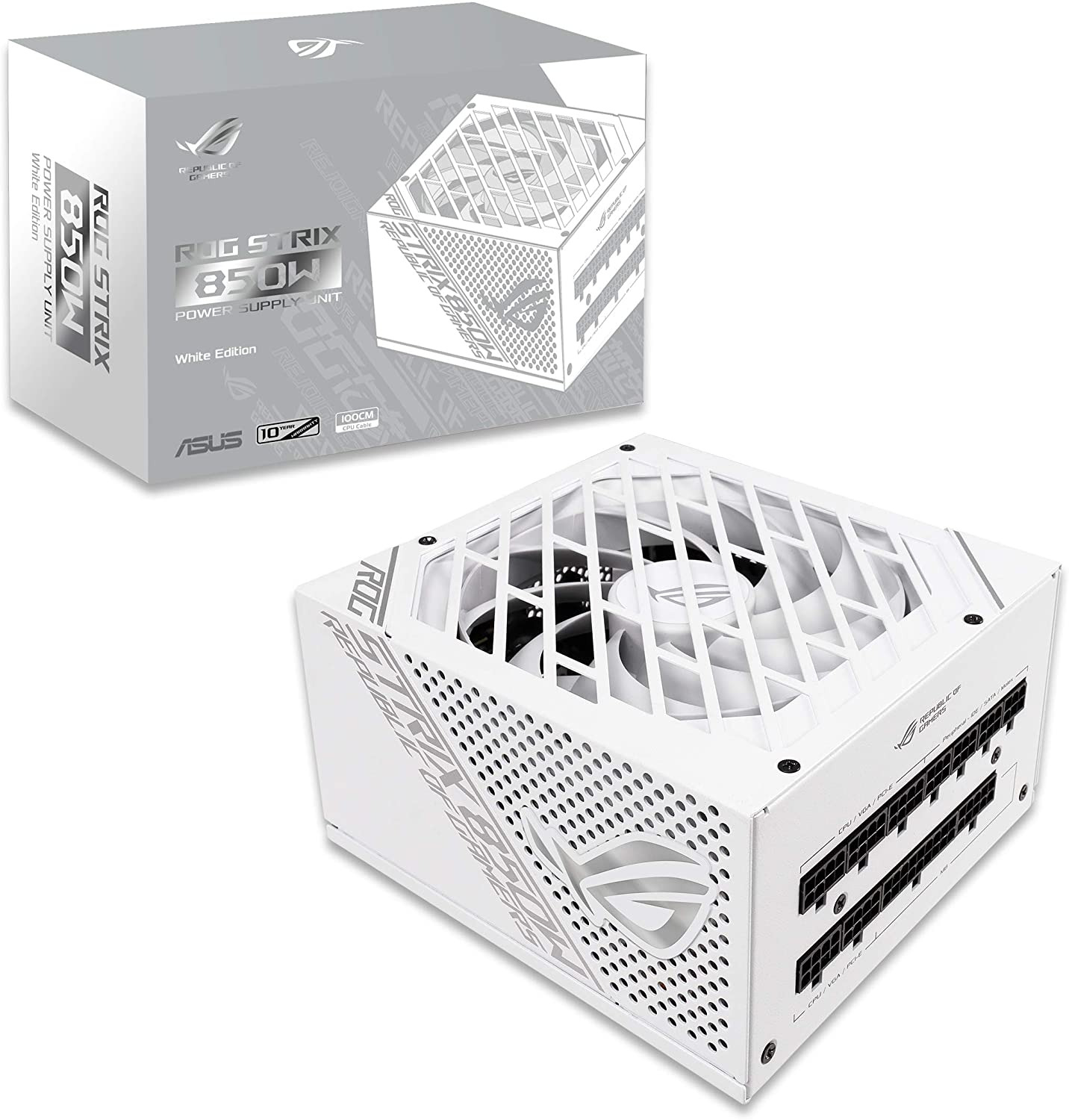 ASUS ROG Strix 850W White Edition PSU, Power Supply (ROG Heatsinks, Axial-Tech