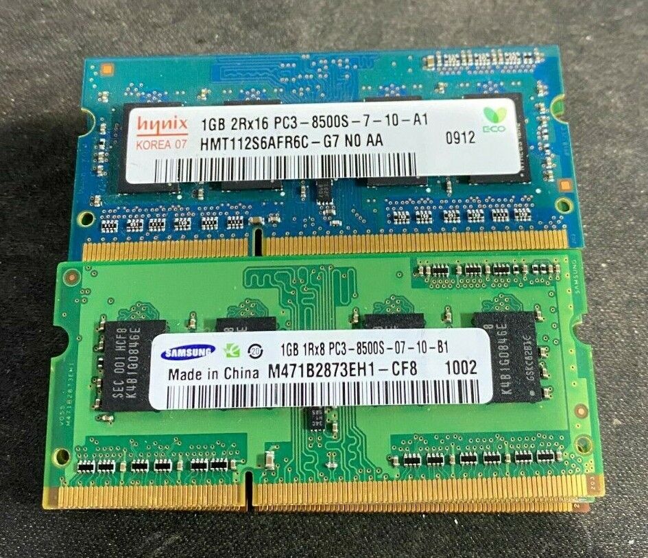 LOT OF 50 1GB DDR3 RAM PC3-8500S 1066MHz Laptop Memory / Mix (50 X 1GB DDR3)