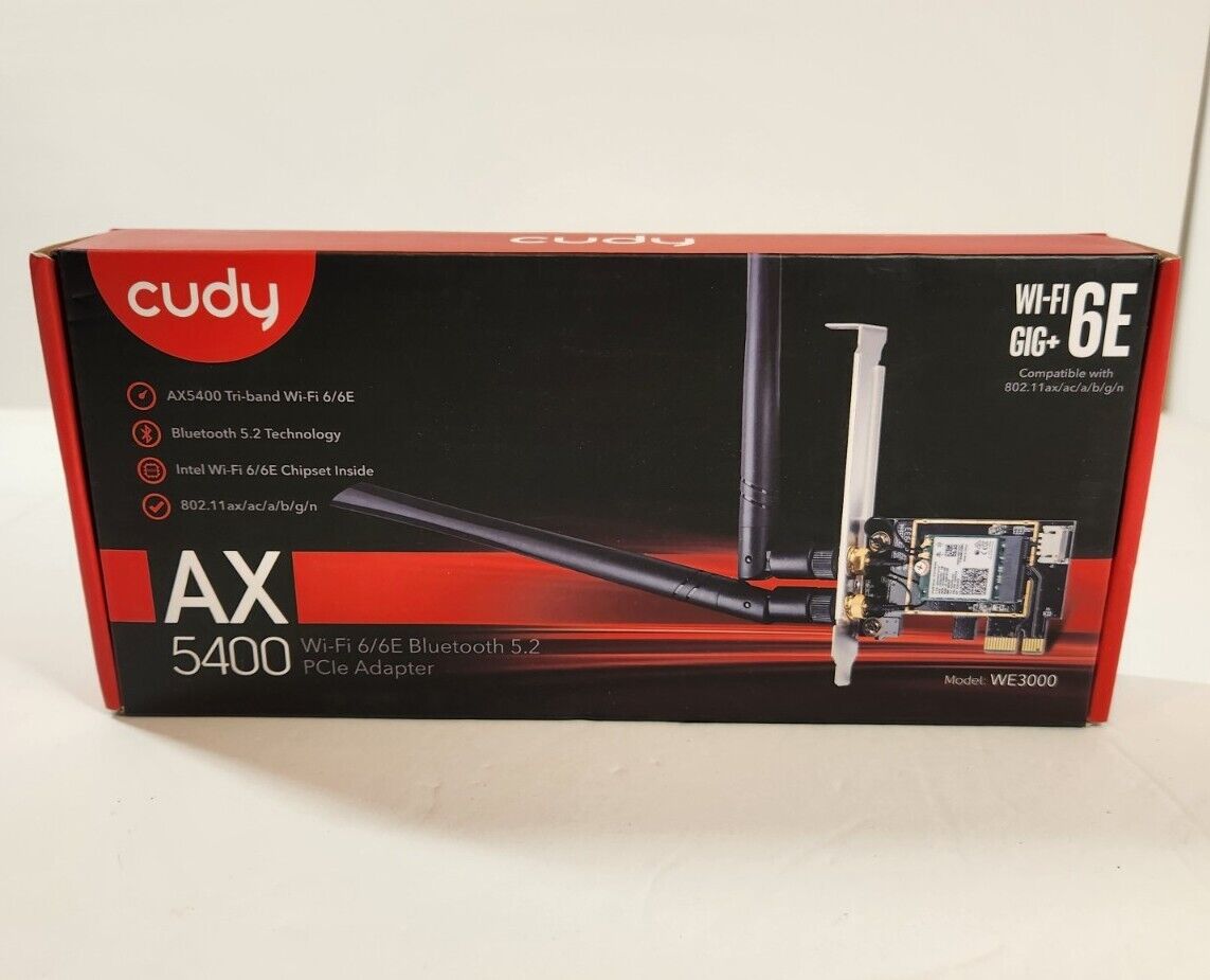 NEW Cudy AX 5400Mbps Wireless WiFi Bluetooth 6E WiFi 6 PCIe Card for PC