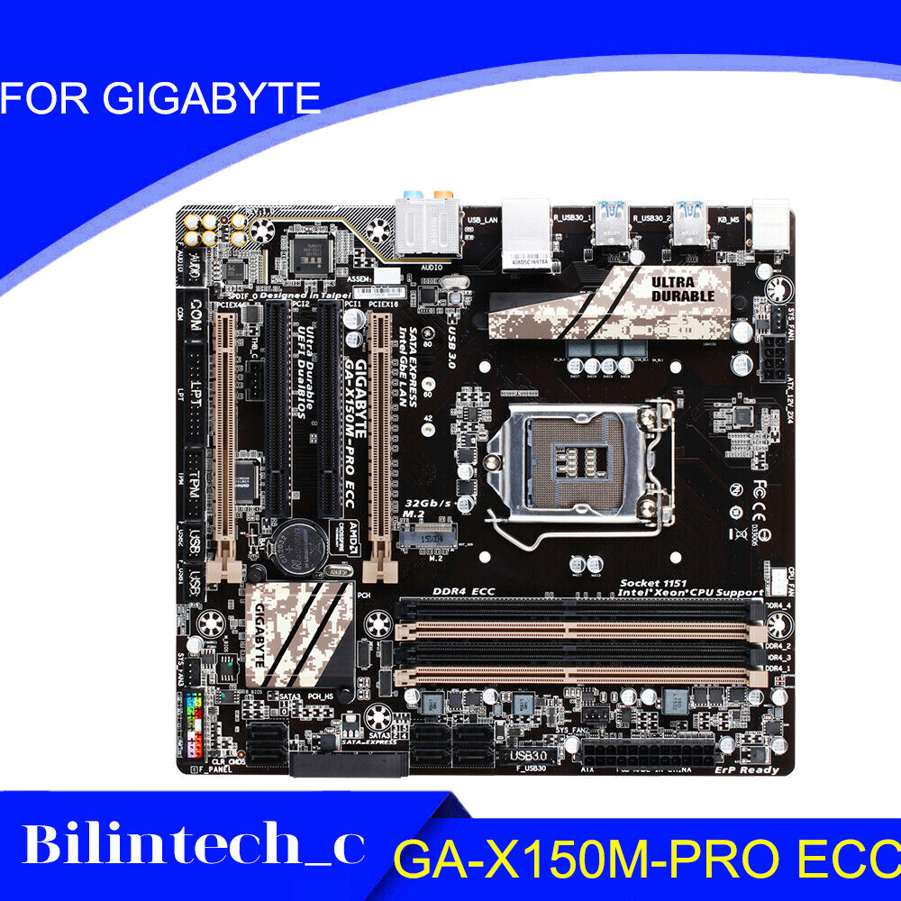FOR GIGABYTE GA-X150M-PRO ECC 64GB USB 3.0 SATA3 PCI-E 3.0 Motherbroad Test ok