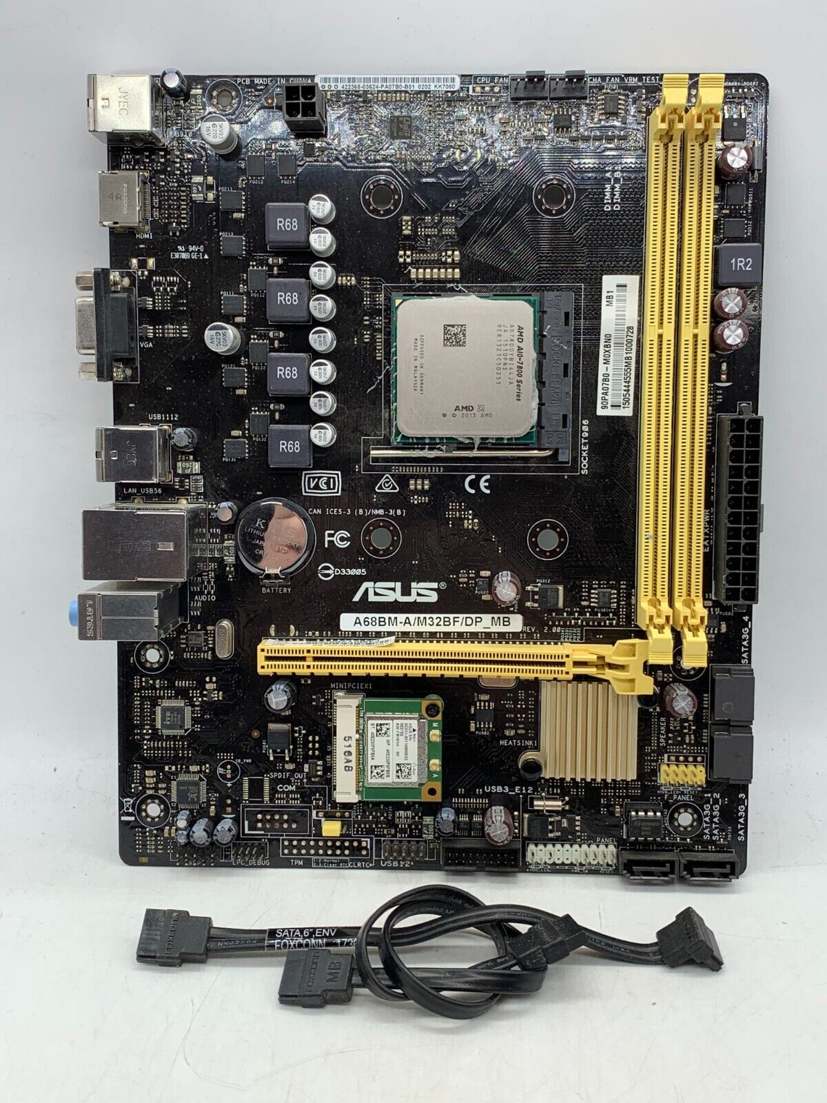 ASUS A68BM-A/M32BF/DP_MB Motherboard FM2+ A68 DDR3 mATX AMD A10-7800 3.5GHz