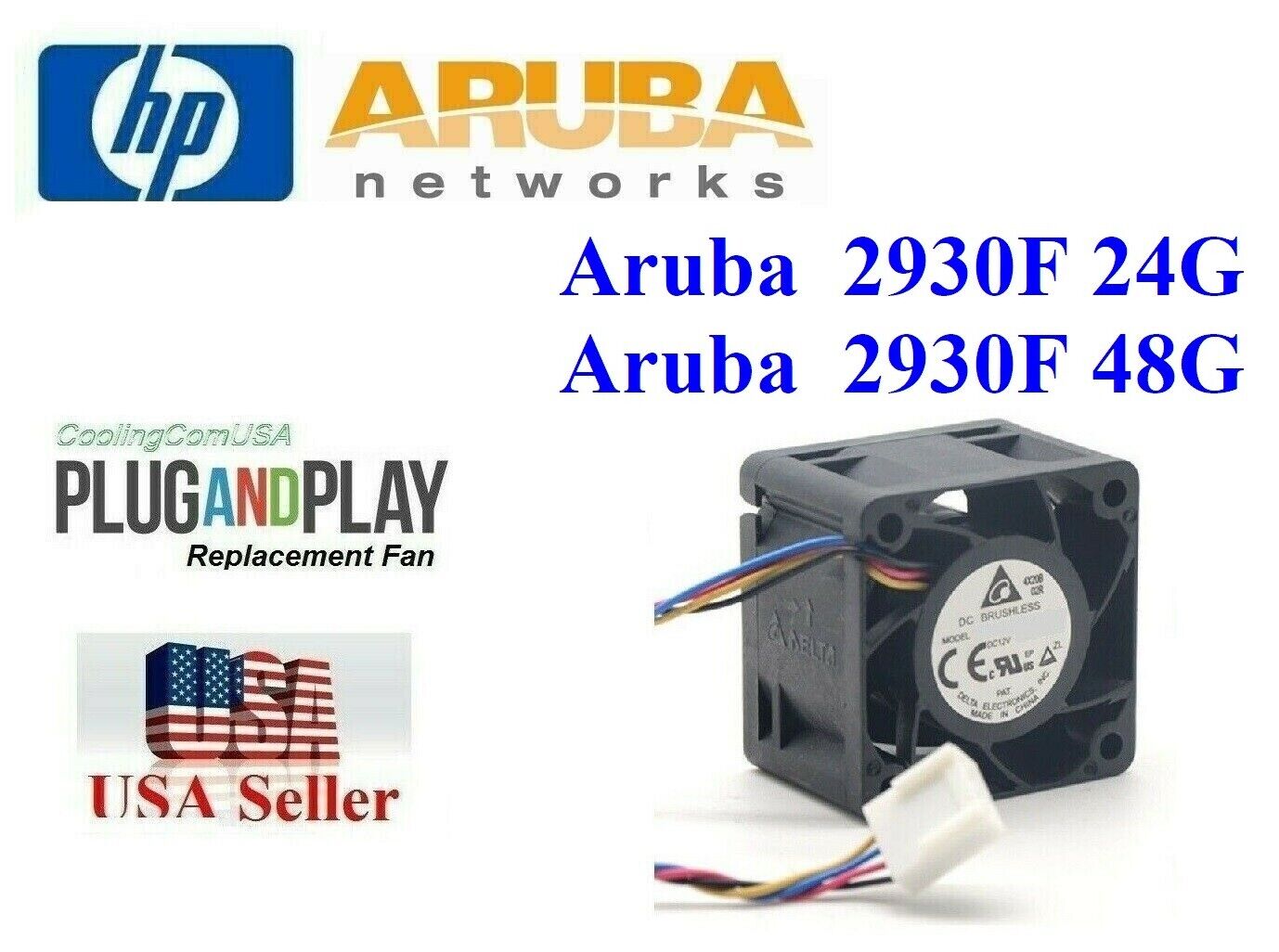 1x *Quiet* Replacement Fan for Aruba 2930F 24G,  JL261A HPE Aruba 2930F fan