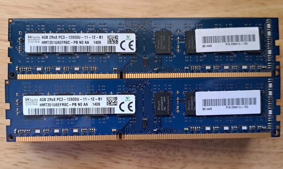 Lot of 16 Hynix 4GB 2Rx8 PC3-12800U-11-11-B1  Memory HMT351U6CFR8C-PB #X492