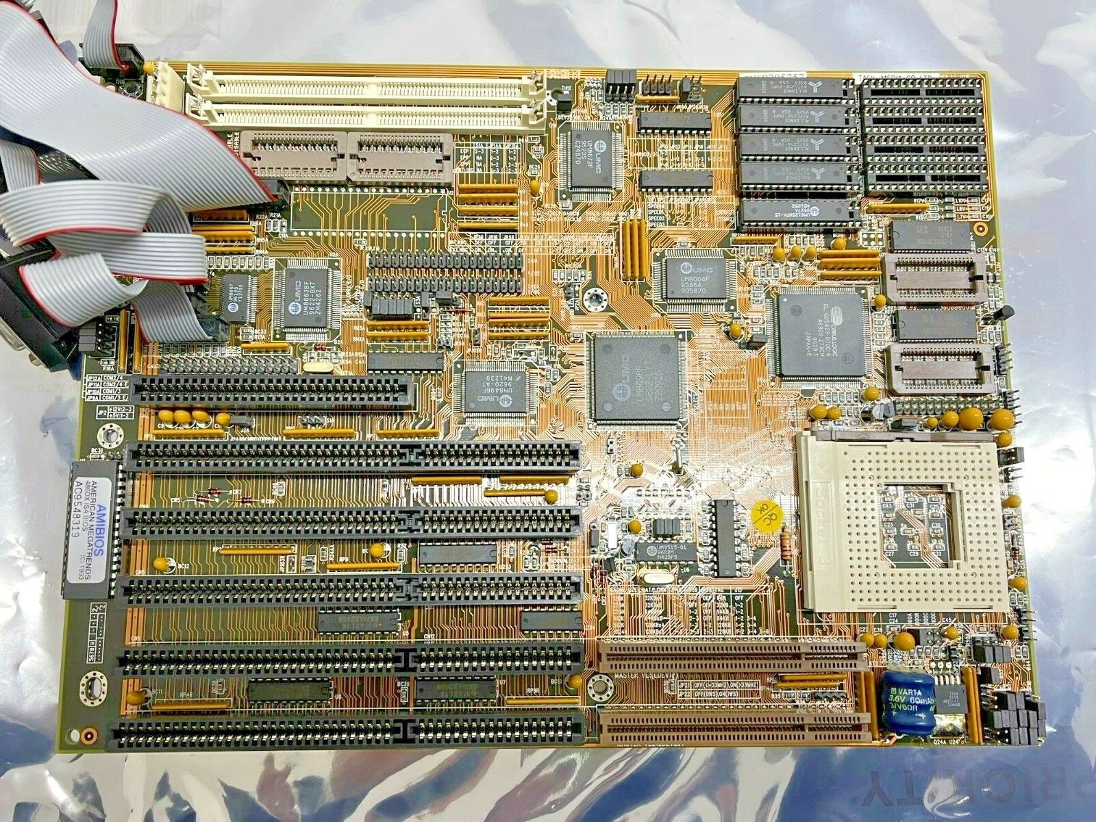 VINTAGE TECHMEDIA SOCKET 3 486DX/100 AT MOTHERBOARD CIRRUS LOGIC VGA IO MBMX4