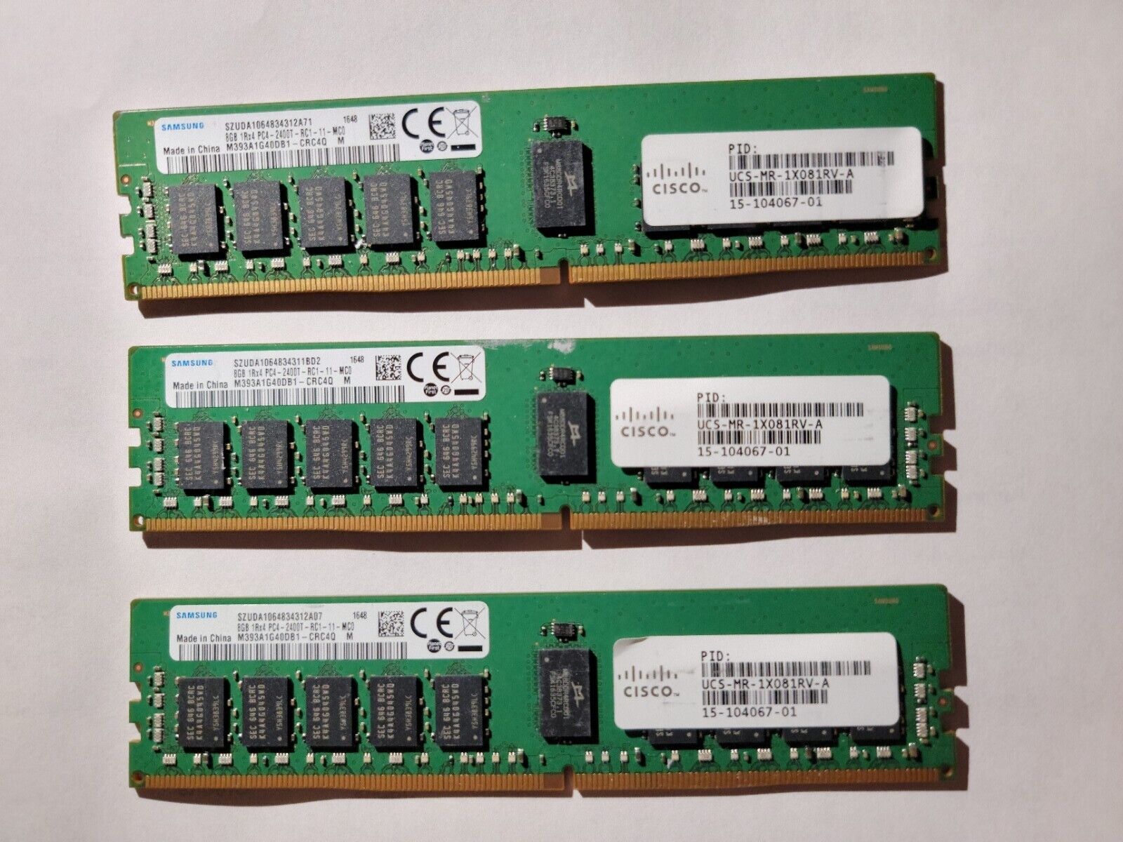 3x 8GB Samsung Memory Modules 24gb Total PC4-2400T