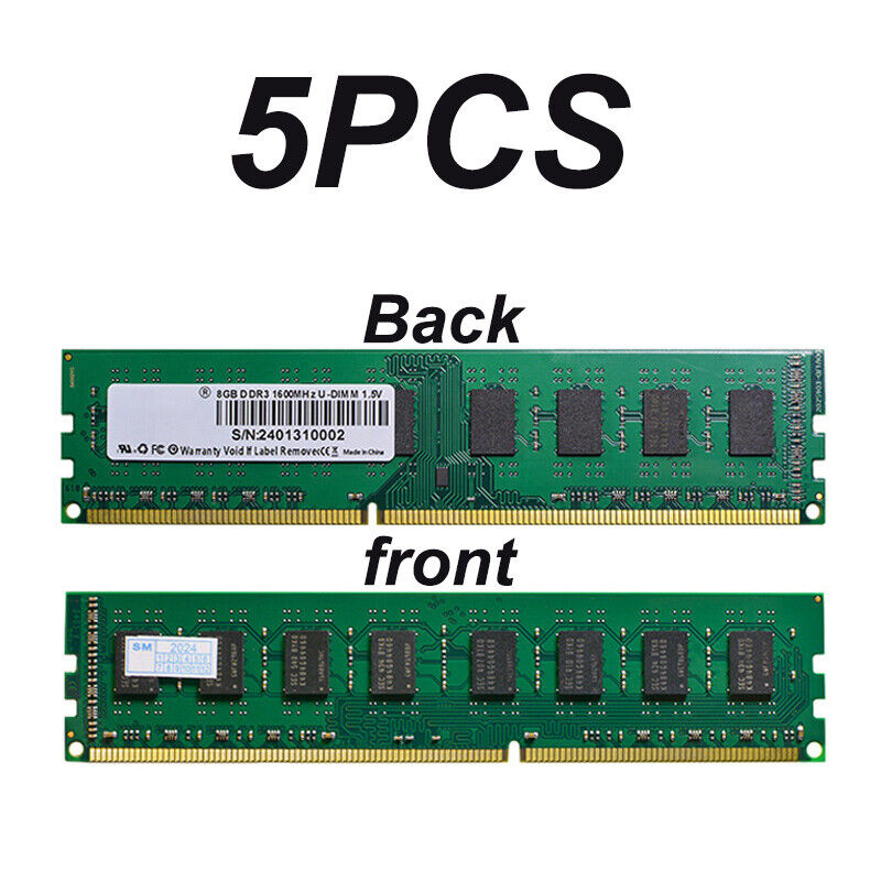 Wholesale 5PCS 4GB 8GB PC-1333 Desktop ddr3 1600 MHz ECC 240-Pin DIMM Memory RAM