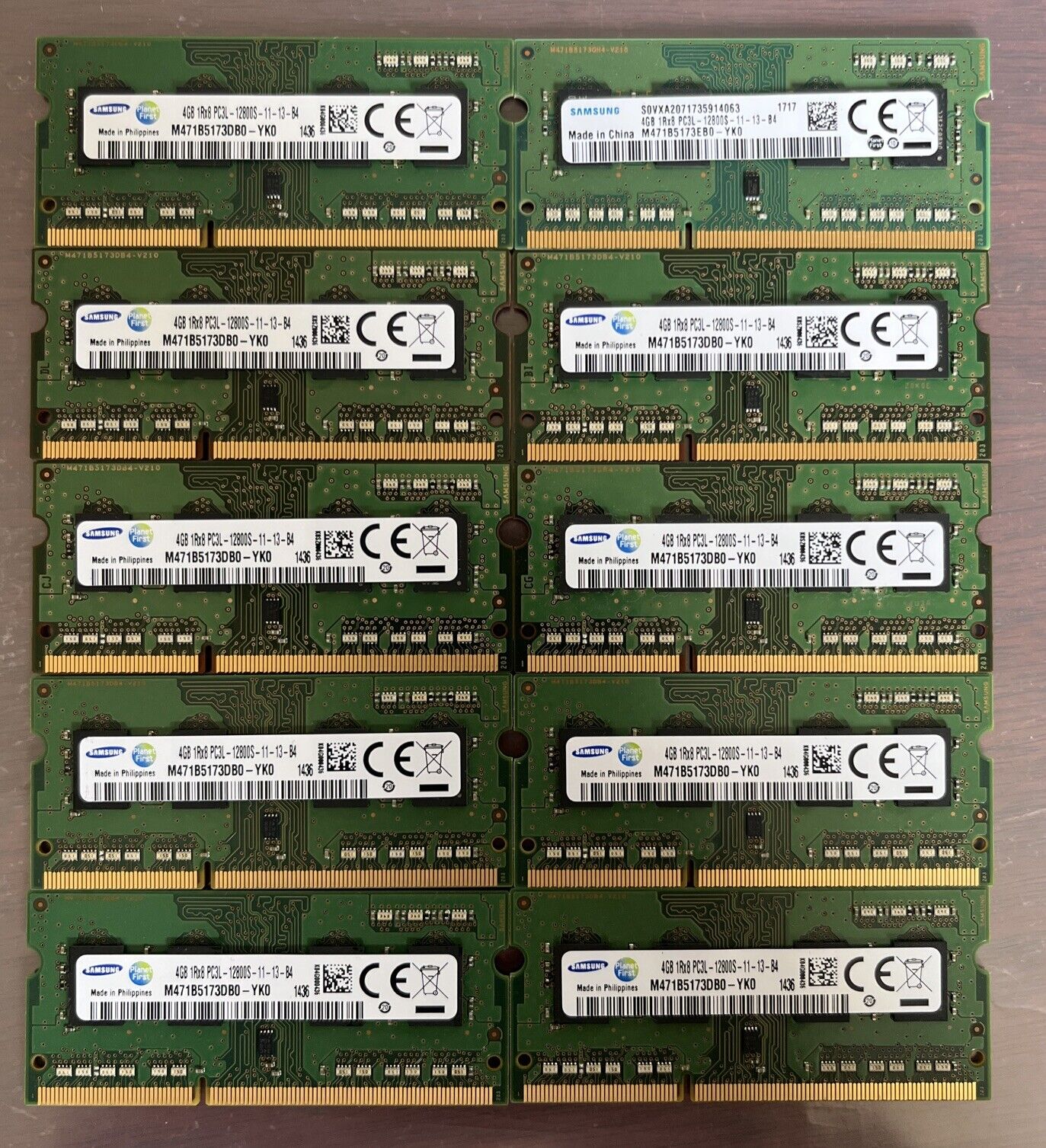 Lot of 10 Samsung 4GB 1Rx8 PC3L-12800S-11-13-B4 Laptop Ram Memory