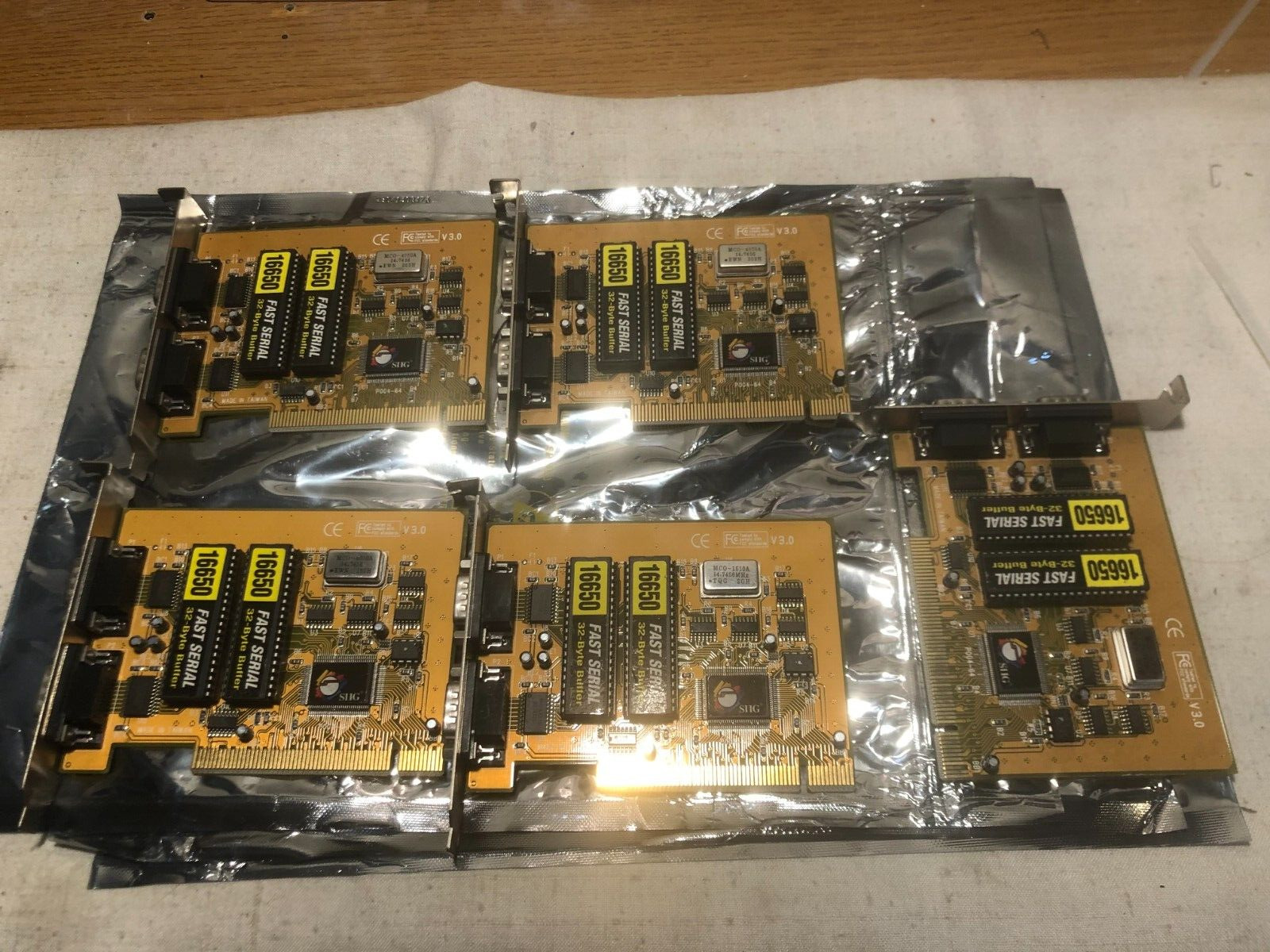 LOT OF 5 SIIG JJ-P02012 V 3.0 Dual Port Serial RS-232 PCI Fast Serial Adapter