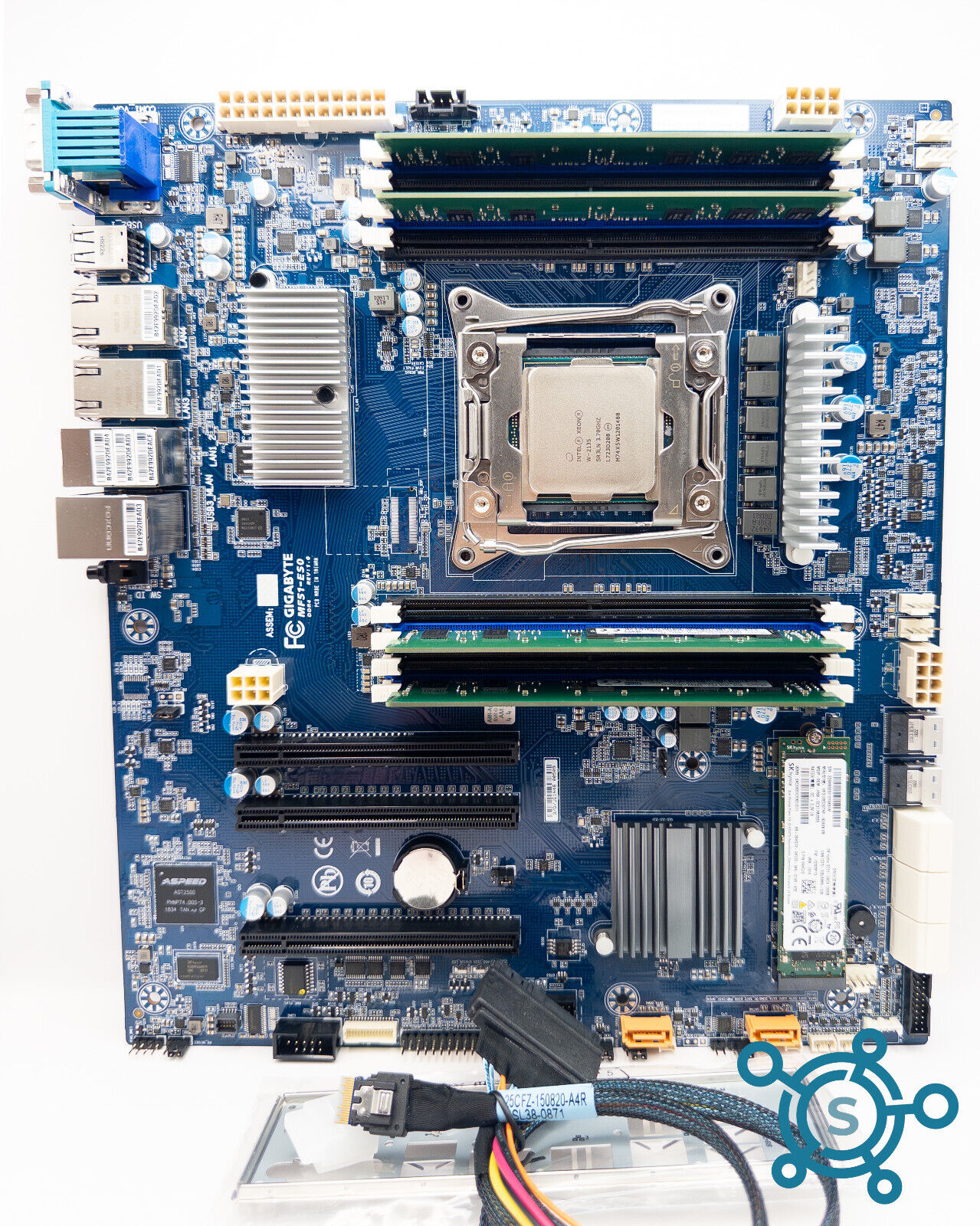 GIGABYTE MF51-ES0 Motherboard Intel W-2135 CPU 32GB ECC C422 10GbE , 3x PCIe x16