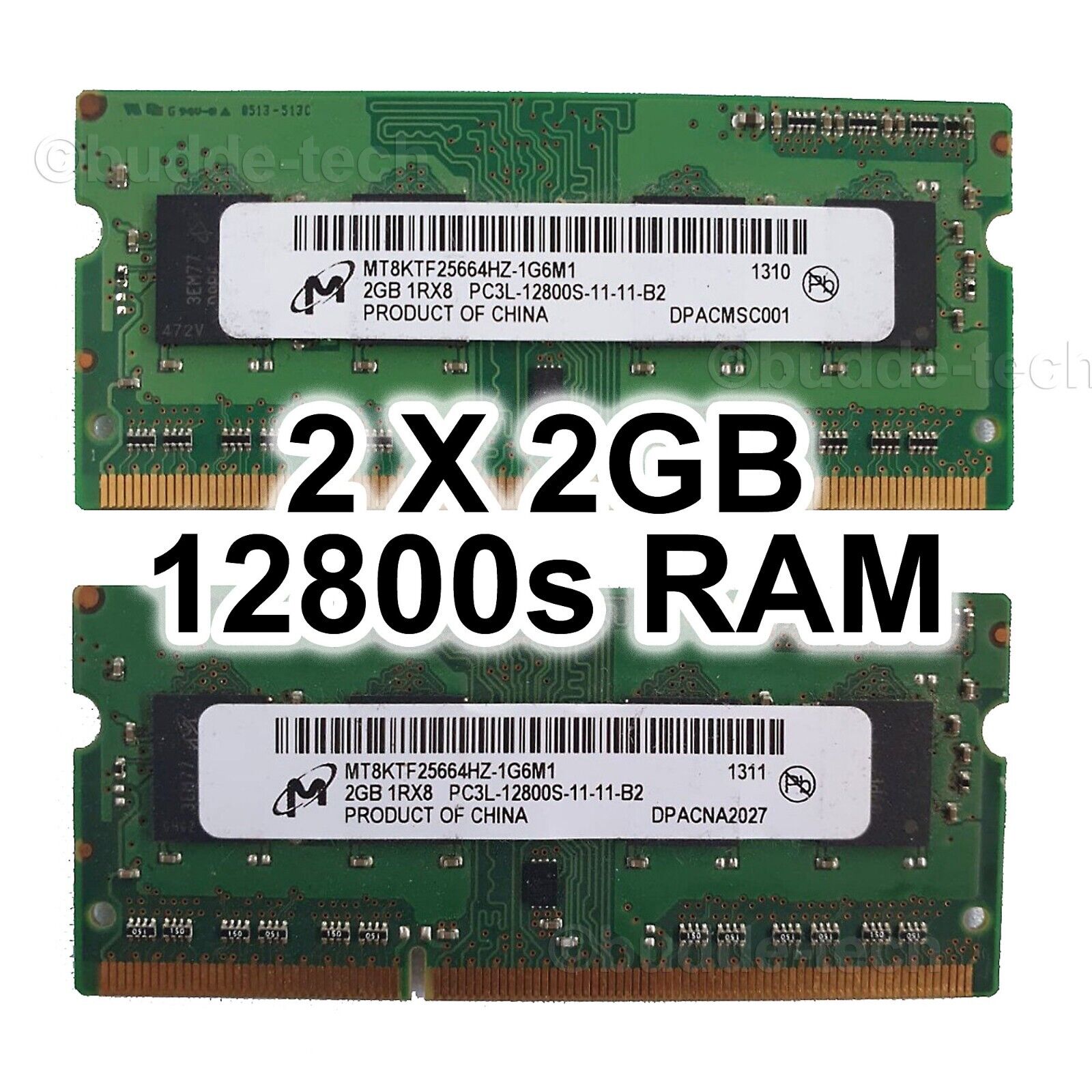 4GB RAM KIT (2 X 2GB RAM Sticks) - DDR3 12800s Laptop RAM/Memory Tested Working
