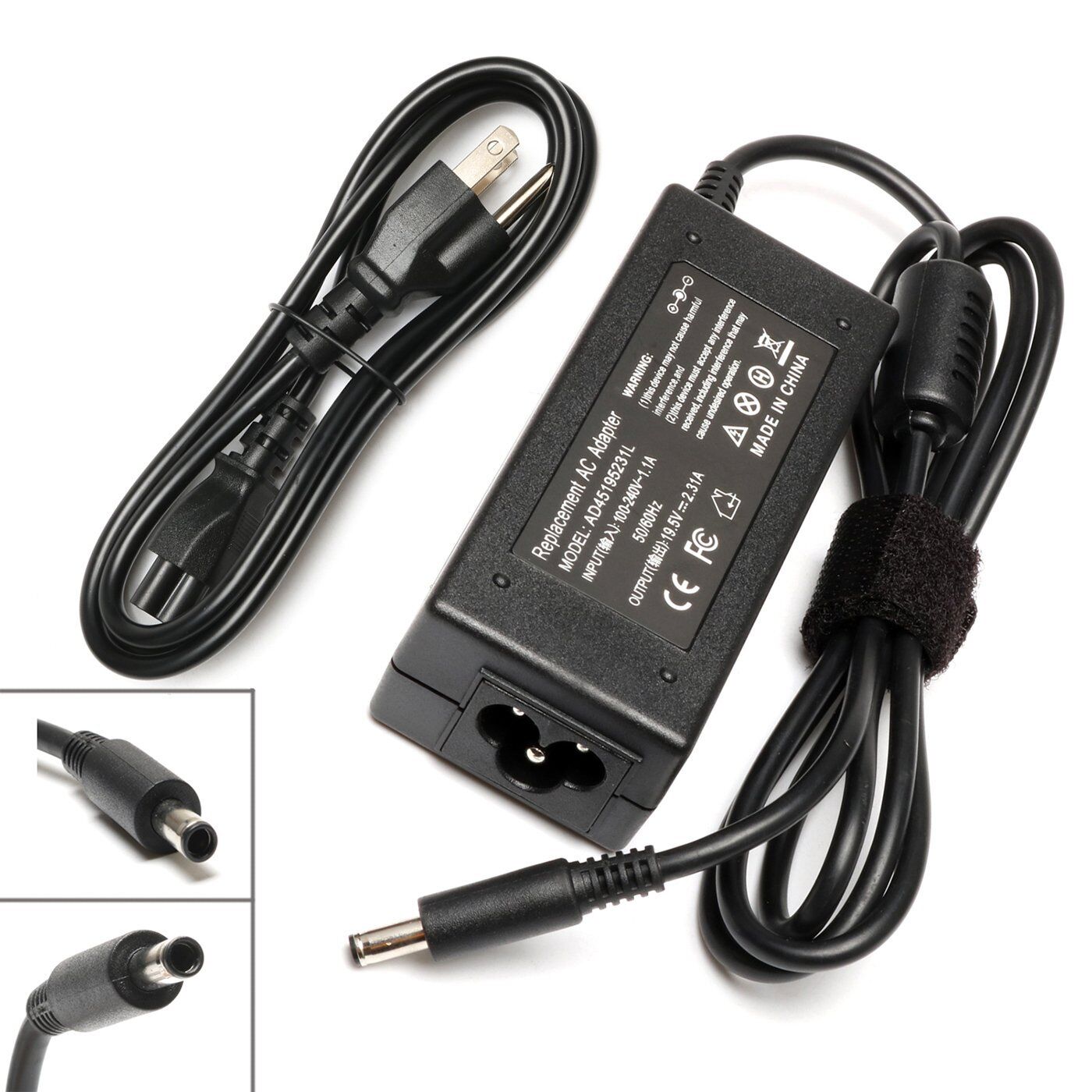 Power Adapter Charger for Dell Latitude 7350 3390 2-in-1 Laptop 45W 19.5V 2.31A
