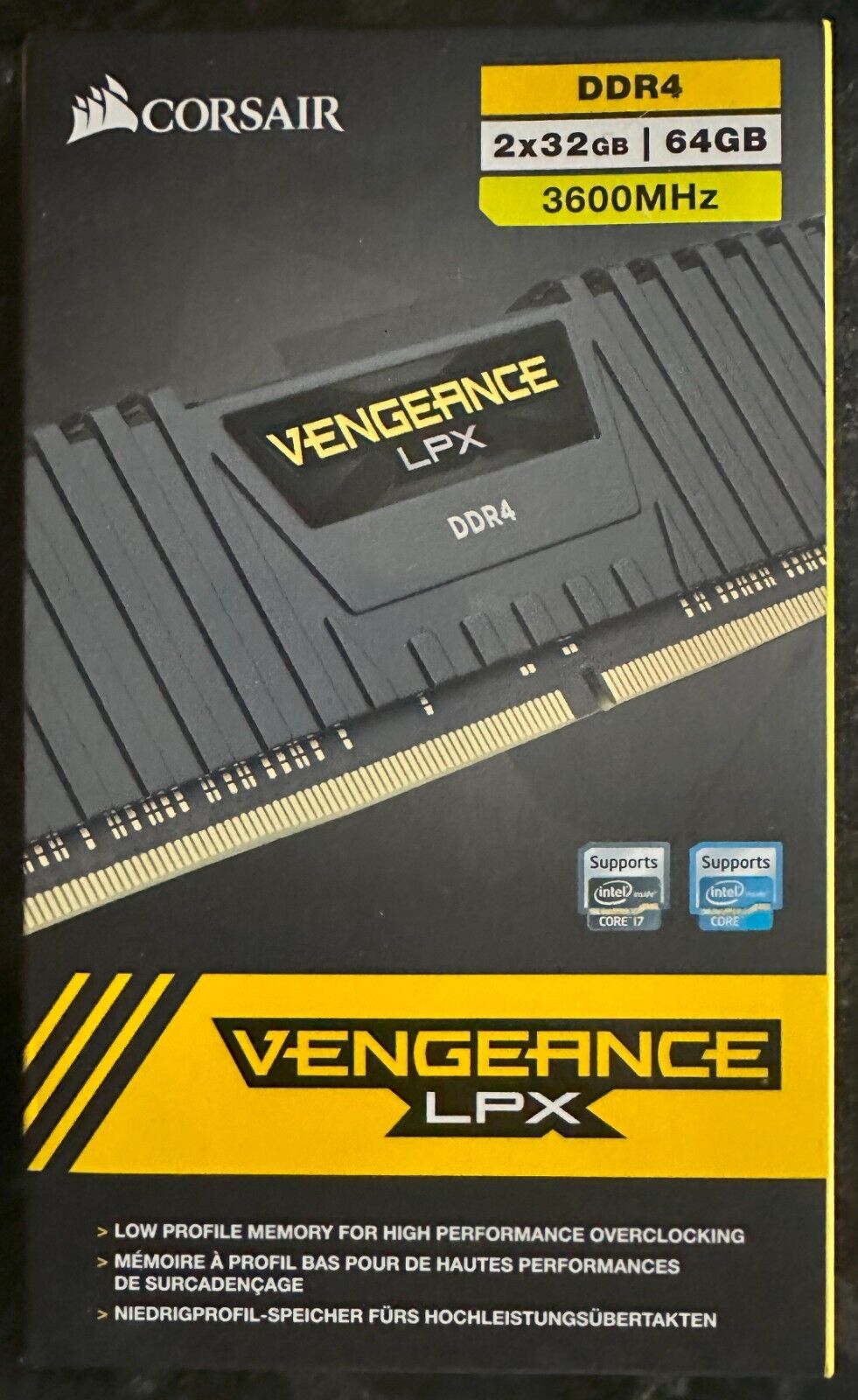 Corsair Vengeance LPX 64GB (2x32GB) DDR4-3600 (PC4-28800) C18 1.35V desktop RAM