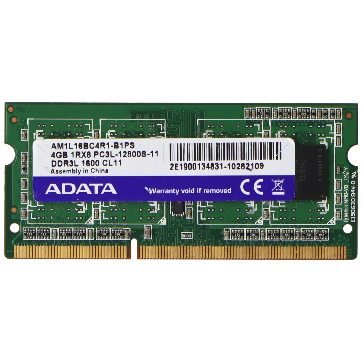 ADATA (4GB) DDR3L PC3L-12800S 1600MHz CL11 Laptop Memory RAM (AM1L16BC4R1-B1PS)