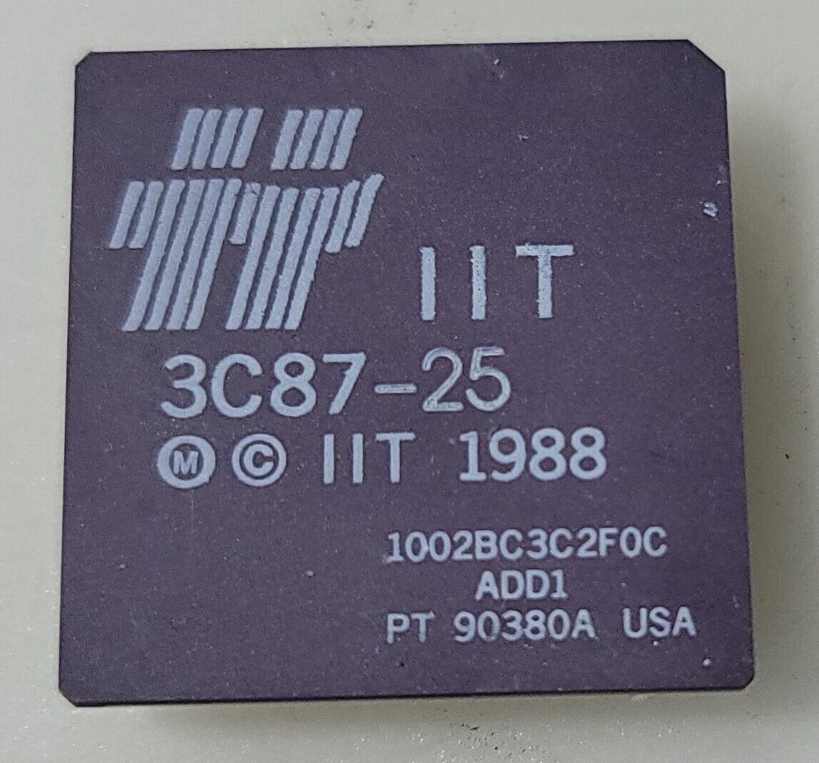 Vintage Rare IIT 3C87-25 Ceramic Processor 1988 Collection/Gold Recovery