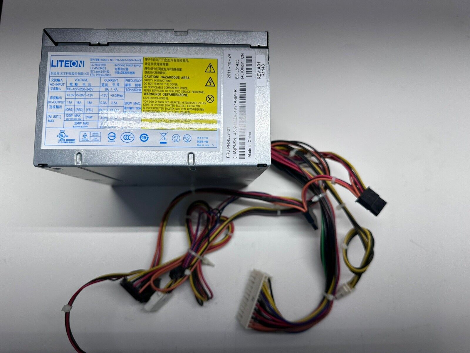 Lite On Lenovo PS-5281-02VA-RoHS 54Y8854 Power Supply 280W