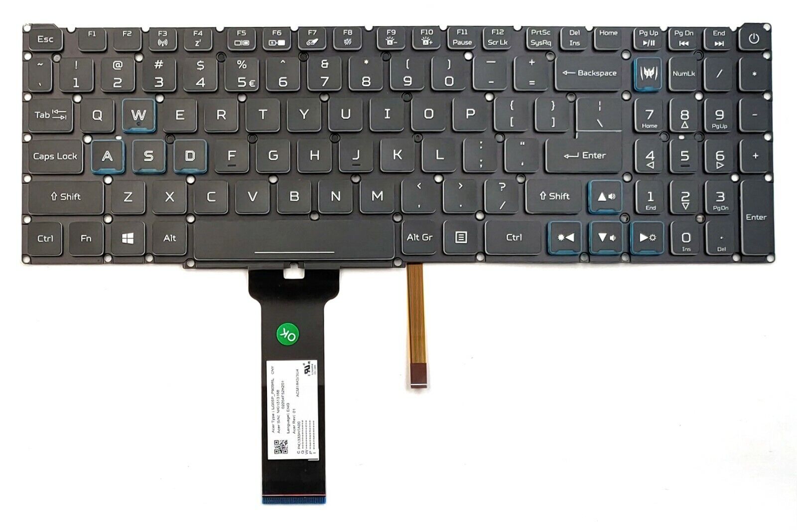 New Acer Predator Helios 300 PH315-52 PH315-53 Keyboard US RGB Colorful Backlit