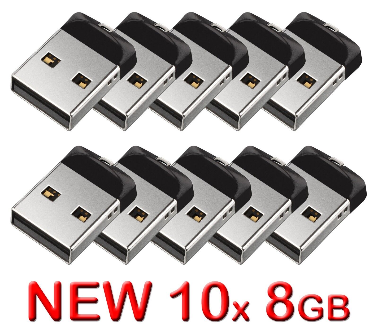 10x SanDisk Cruzer Fit 8GB USB Flash Drive 10 x 8 GB = 80GB SDCZ33-008G NEW