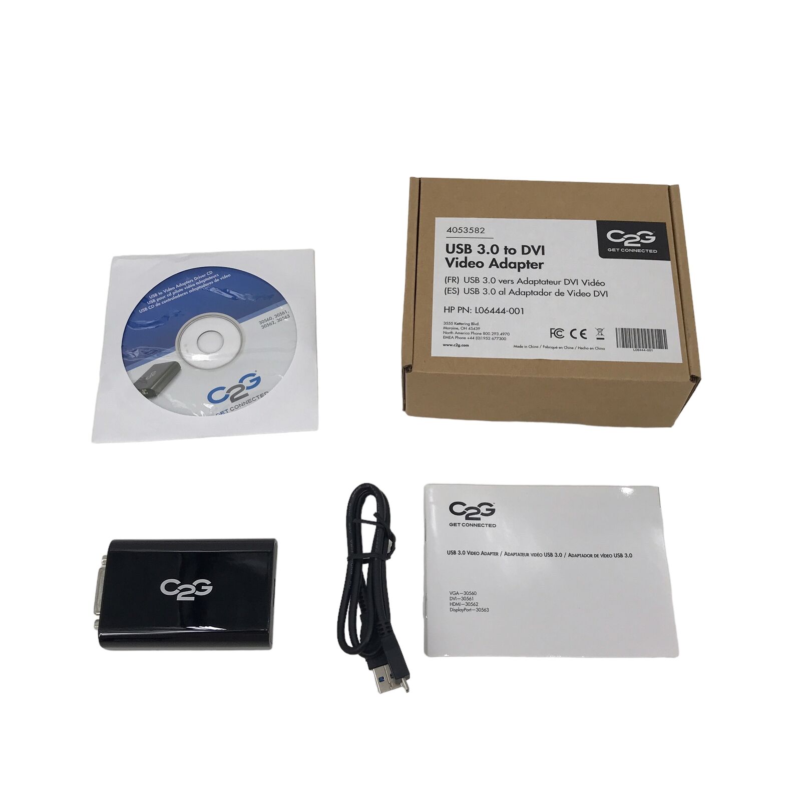 C2G Cables To Go 4053582 USB 3.0 To DVI Video Adapter Model 30561 ( Black )