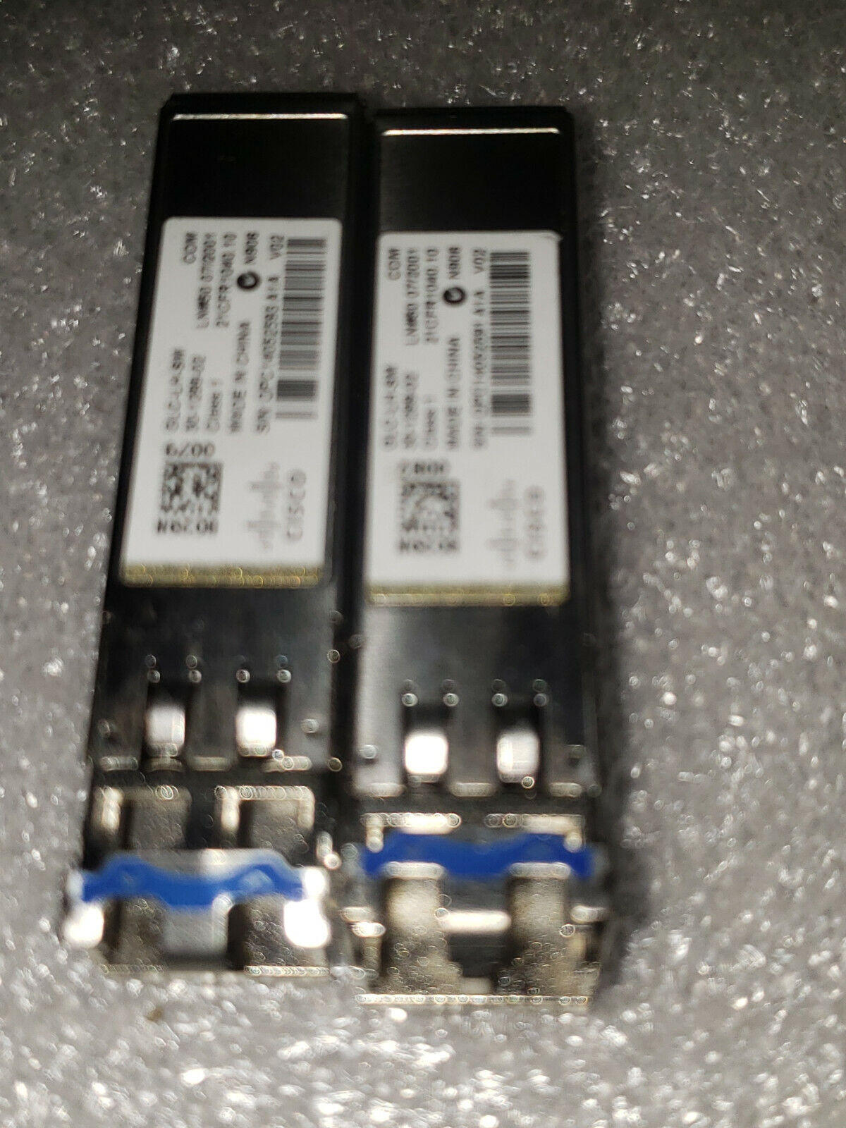 Two Cisco 1000BASE-LX/LH SFP Module (GLC-LH-SM). Cisco original unit. LOT OF 2