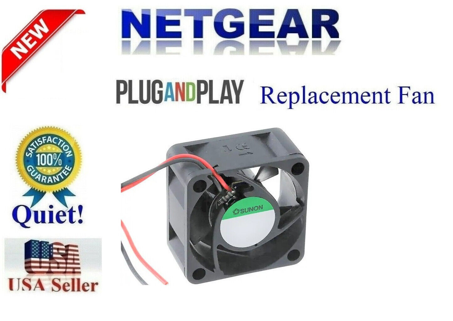 1x Quiet Sunon replacement fan for Netgear JGS516, DS516, FE516, FS524 Low Noise