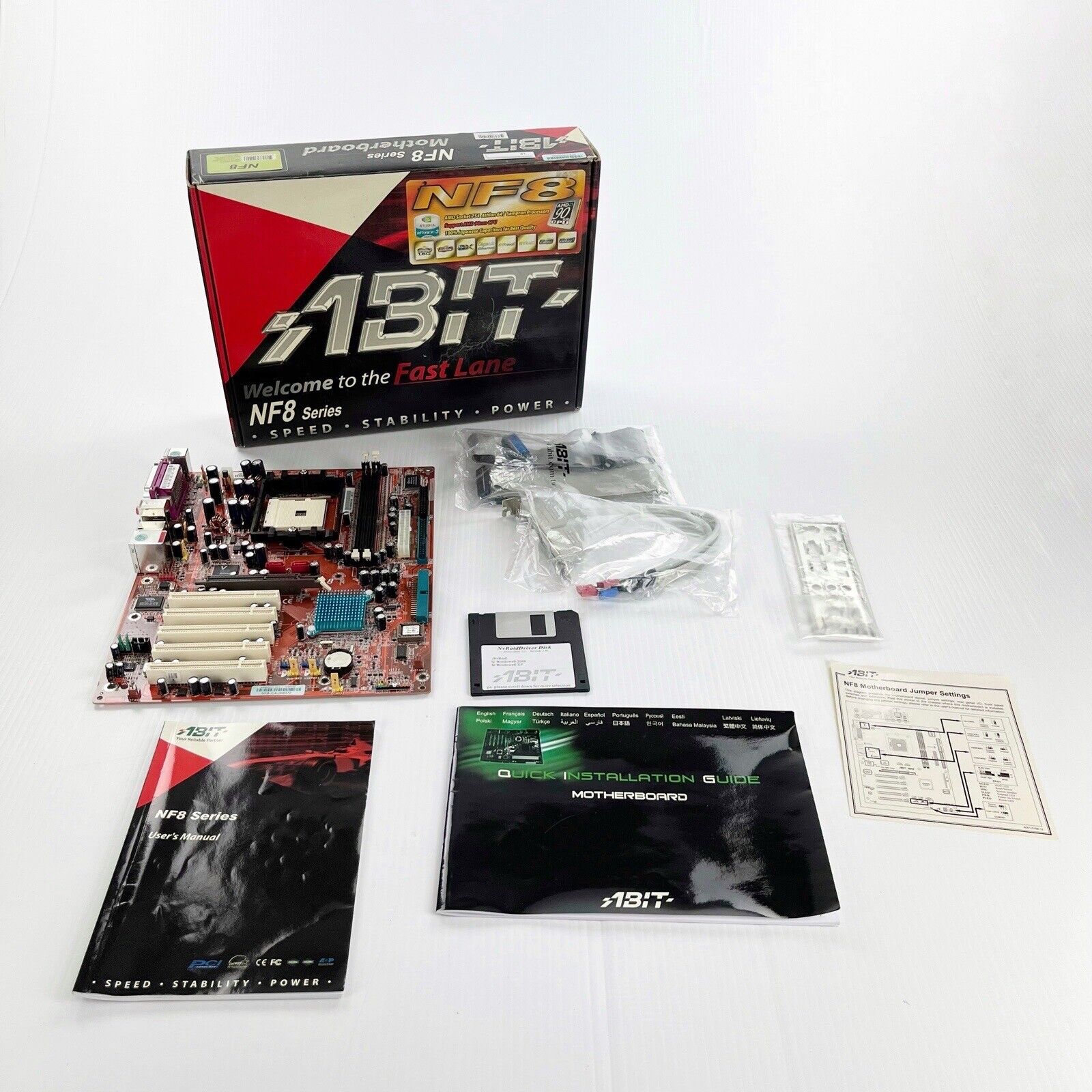 Abit NF8 Series AMD Socket 754 Athlon 64 Computer Motherboard with Box AS IS
