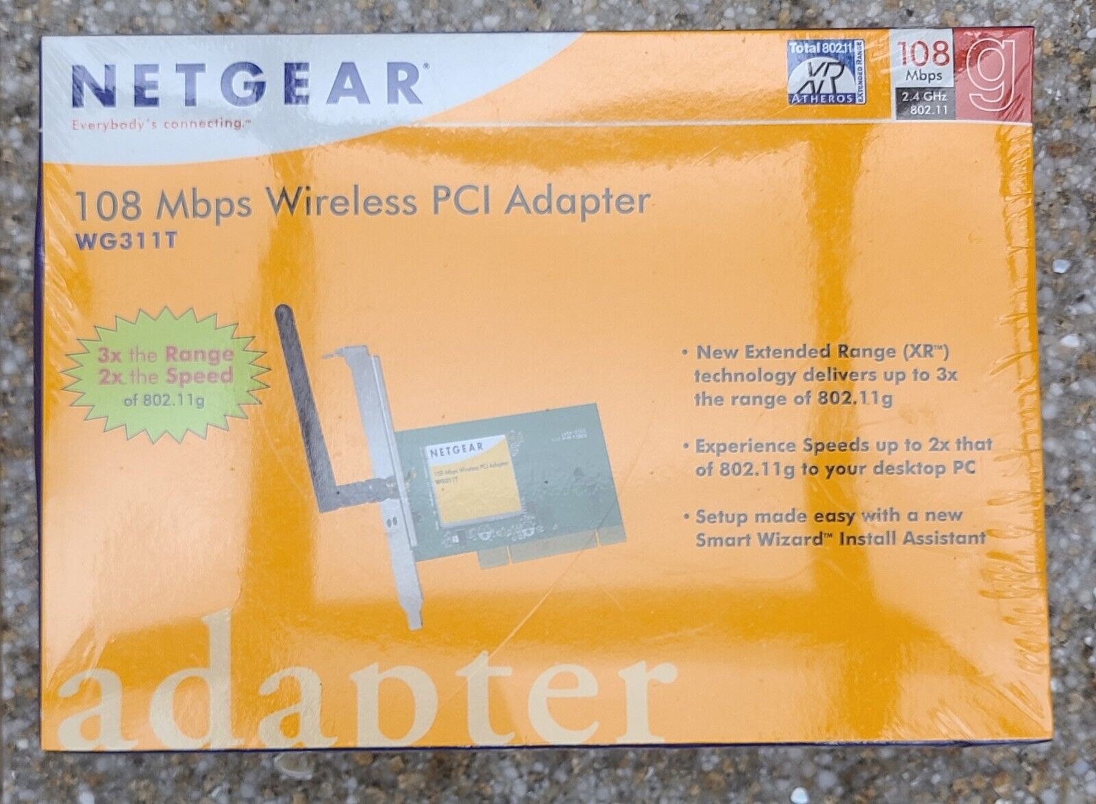 Netgear 108 Mbps Wireless PCI Adapter 32-bit PCI WG311T NIB